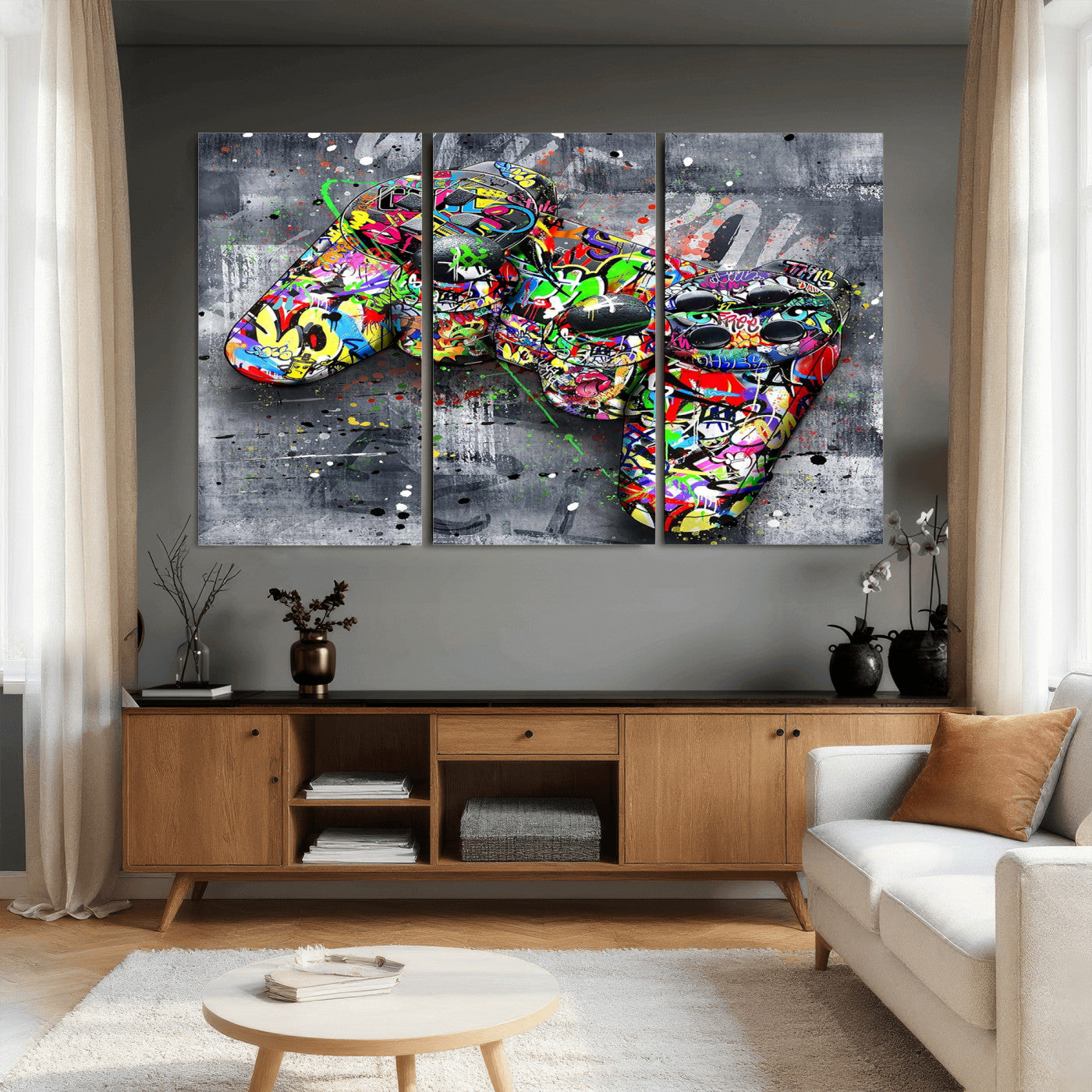 Graffiti Gaming Canvas Wall Art For Bedroom - Gaming Wall