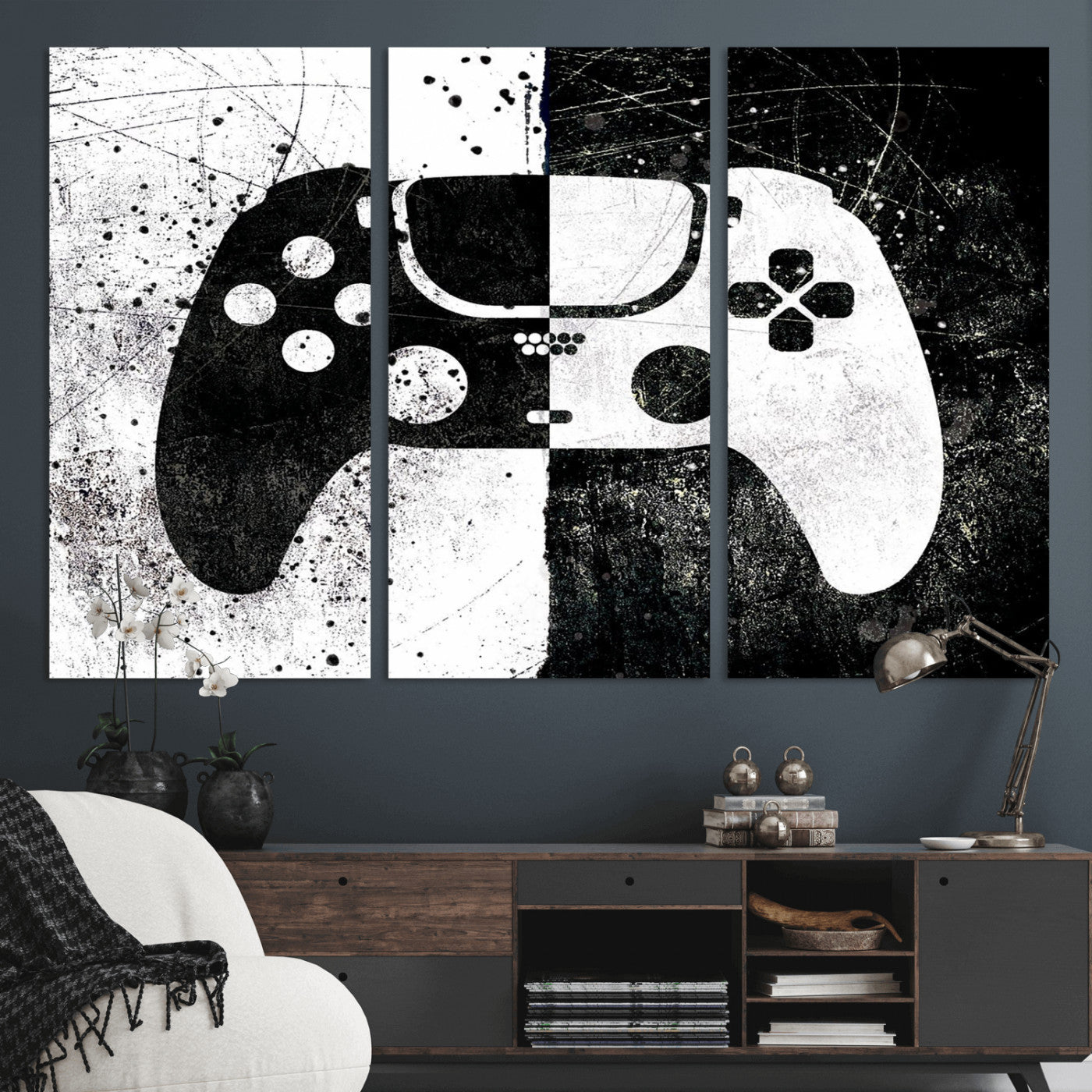 Abstract Gaming Controller Wall Art Canvas Print