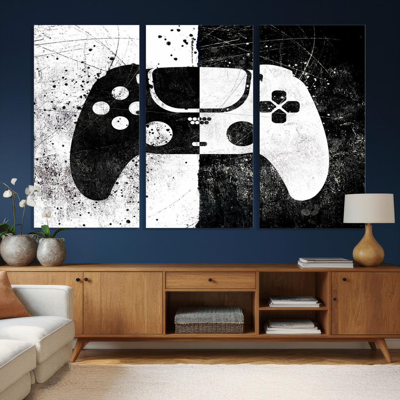 Abstract Gaming Controller Wall Art Canvas Print