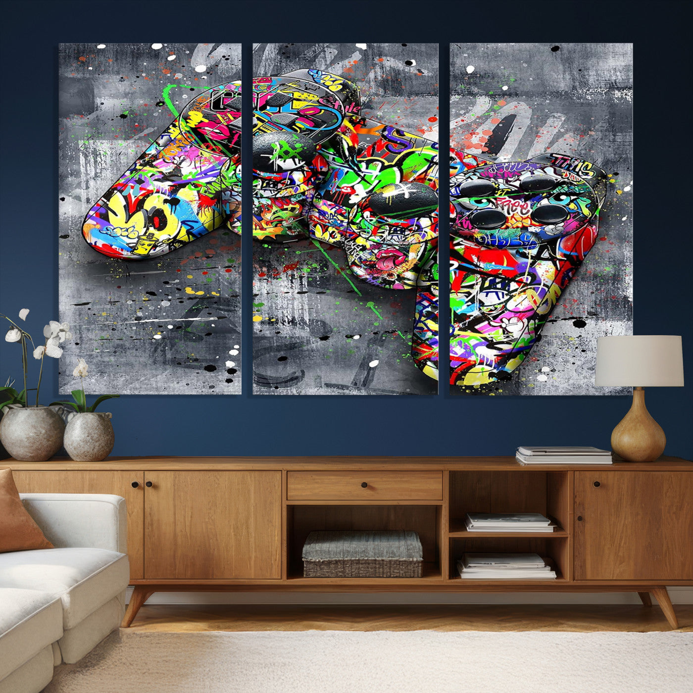 Graffiti Gaming Canvas Wall Art For Bedroom - Gaming Wall