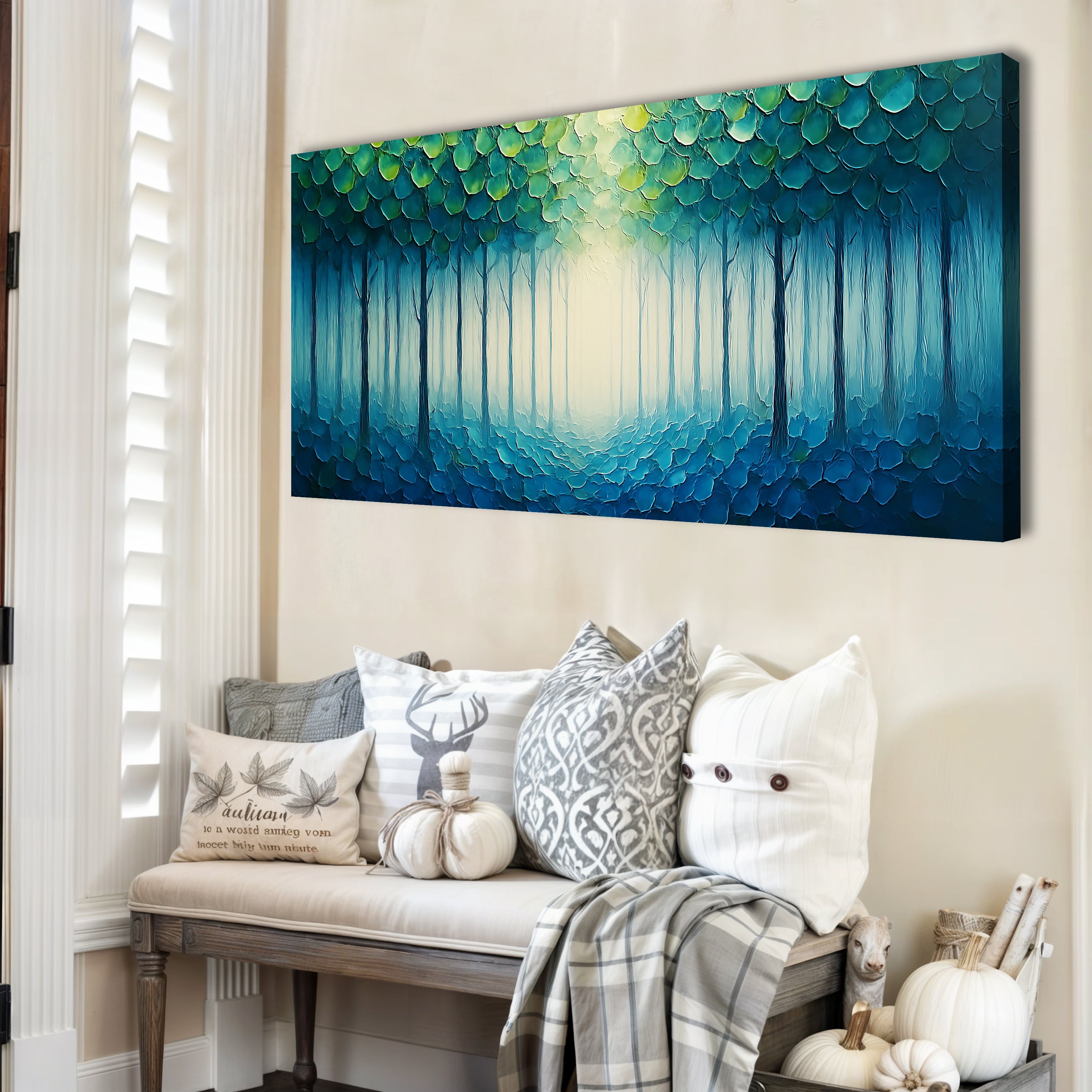 Forest Whispers Impasto Wall Art