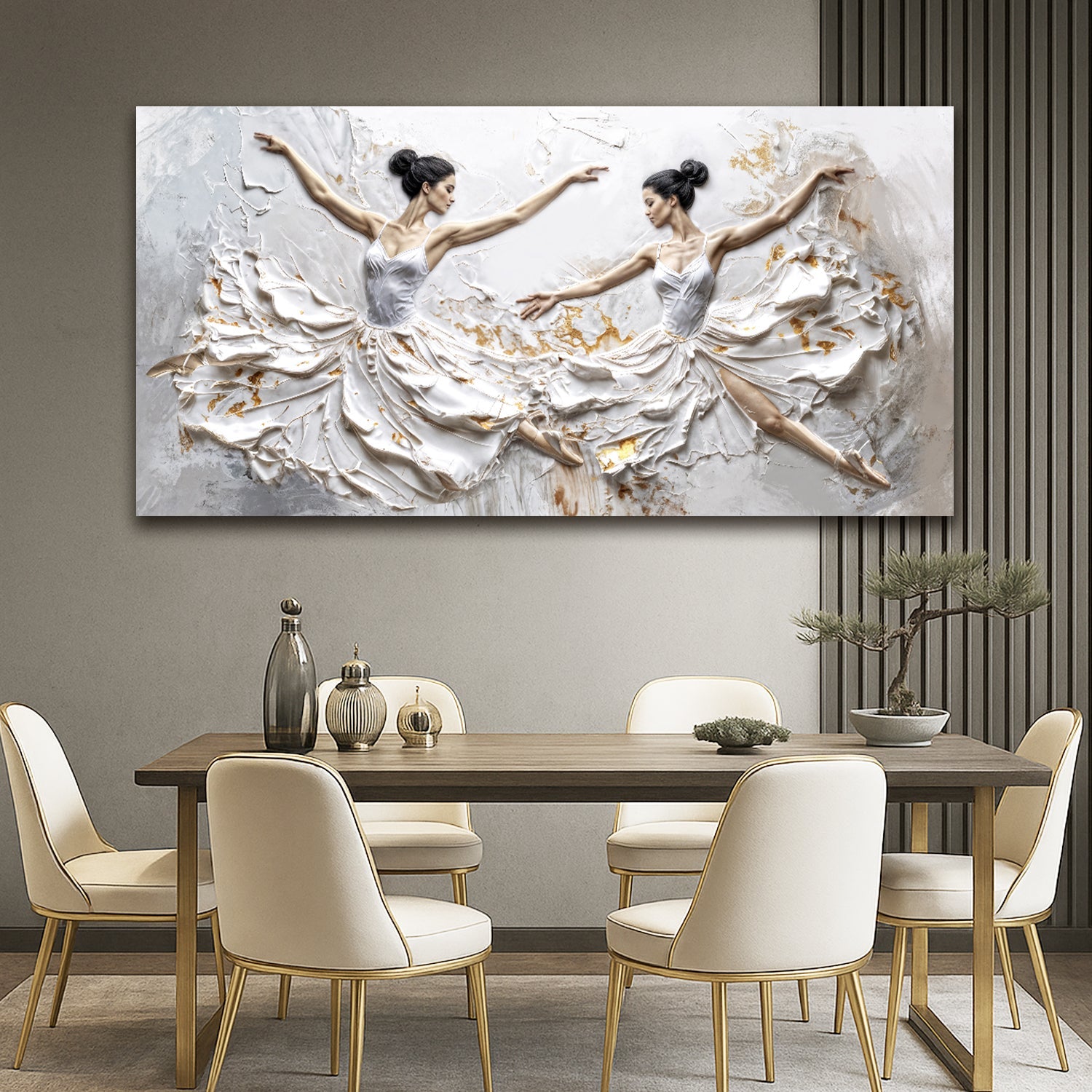Modern Ethereal Dancers Impasto Wall Art