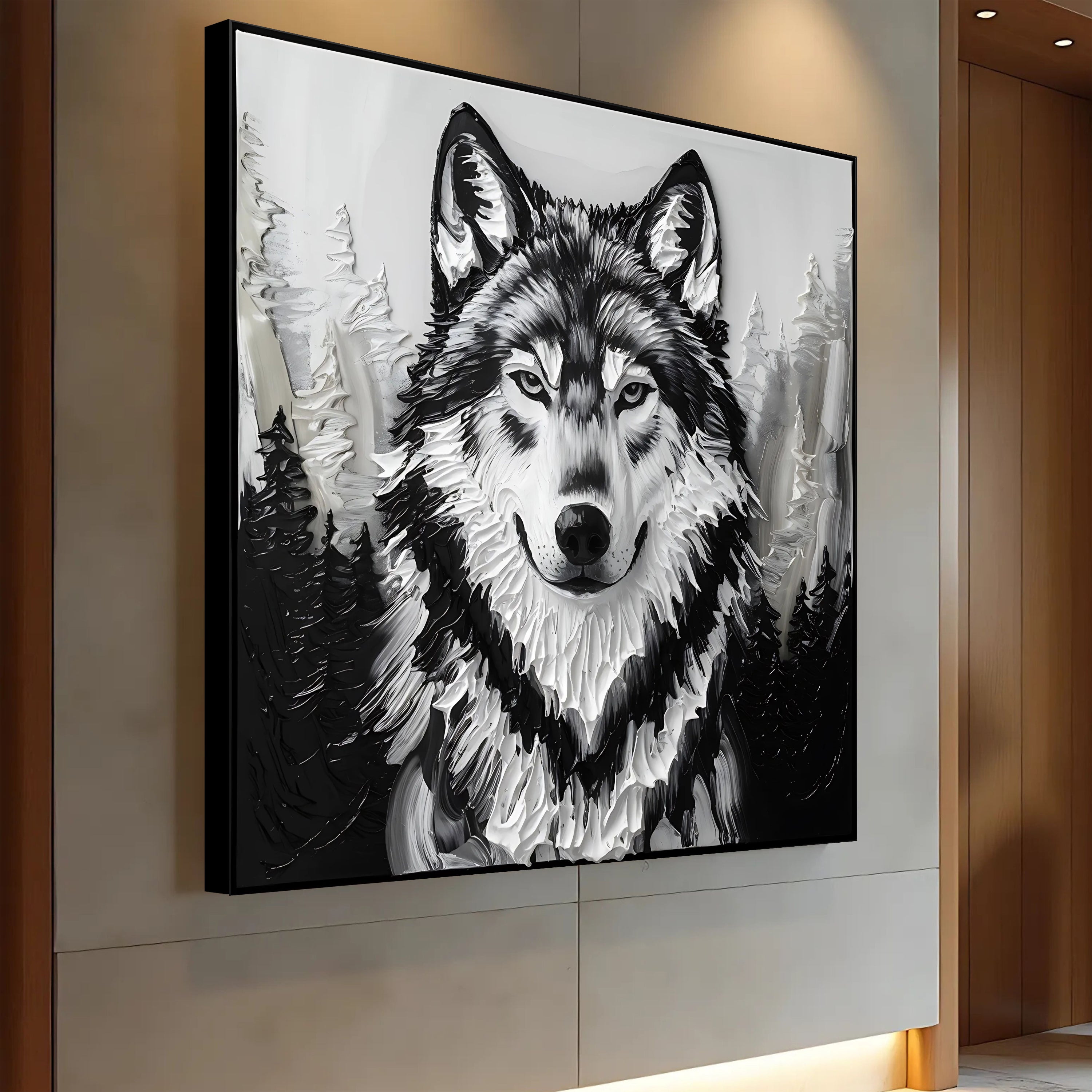 3D Wolf Wall Art IV