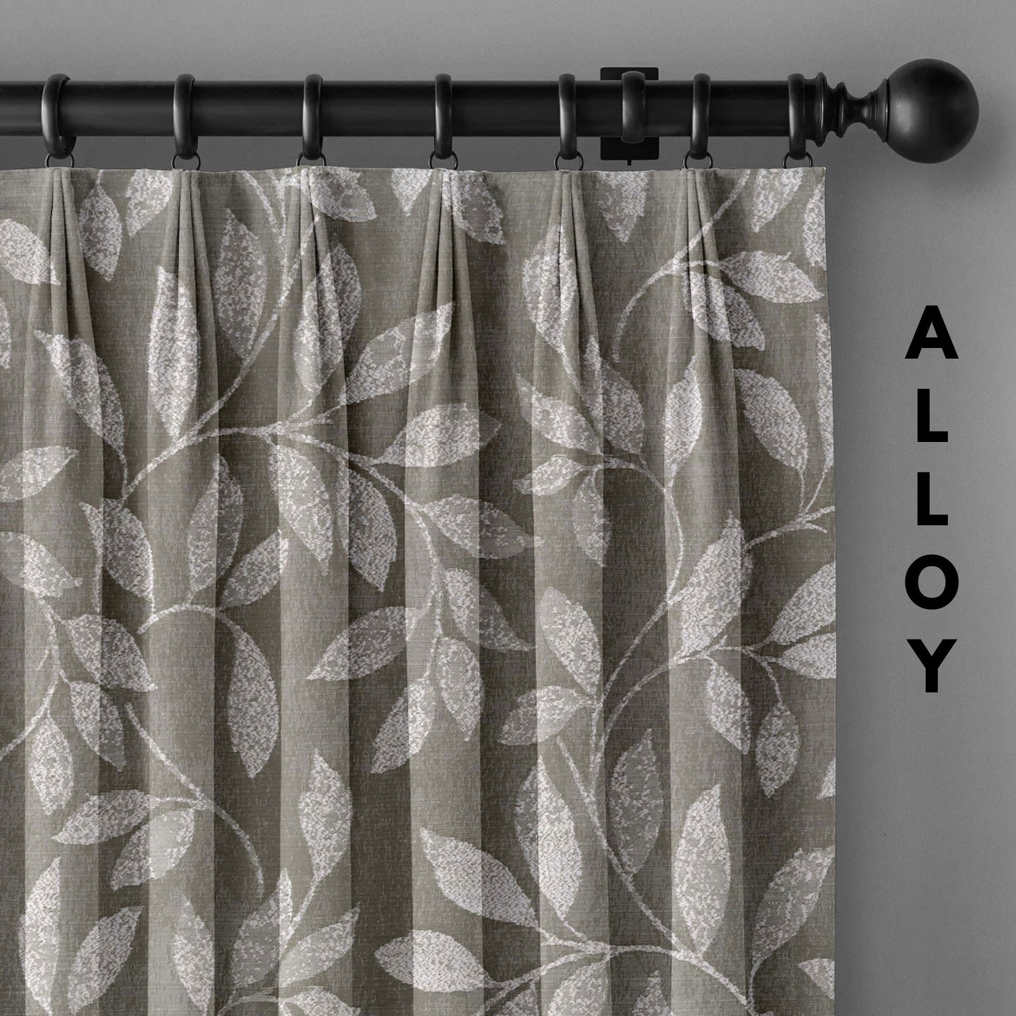 Bespoke Botanical Print Cotton Linen Curtains | Pinch Pleats & Euro Pleats | Standard & Custom Sizes-2