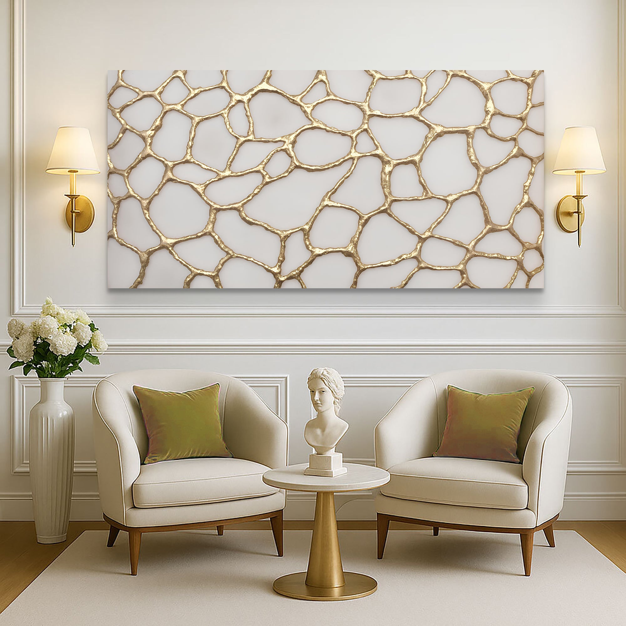 Golden Neurons Wall Art
