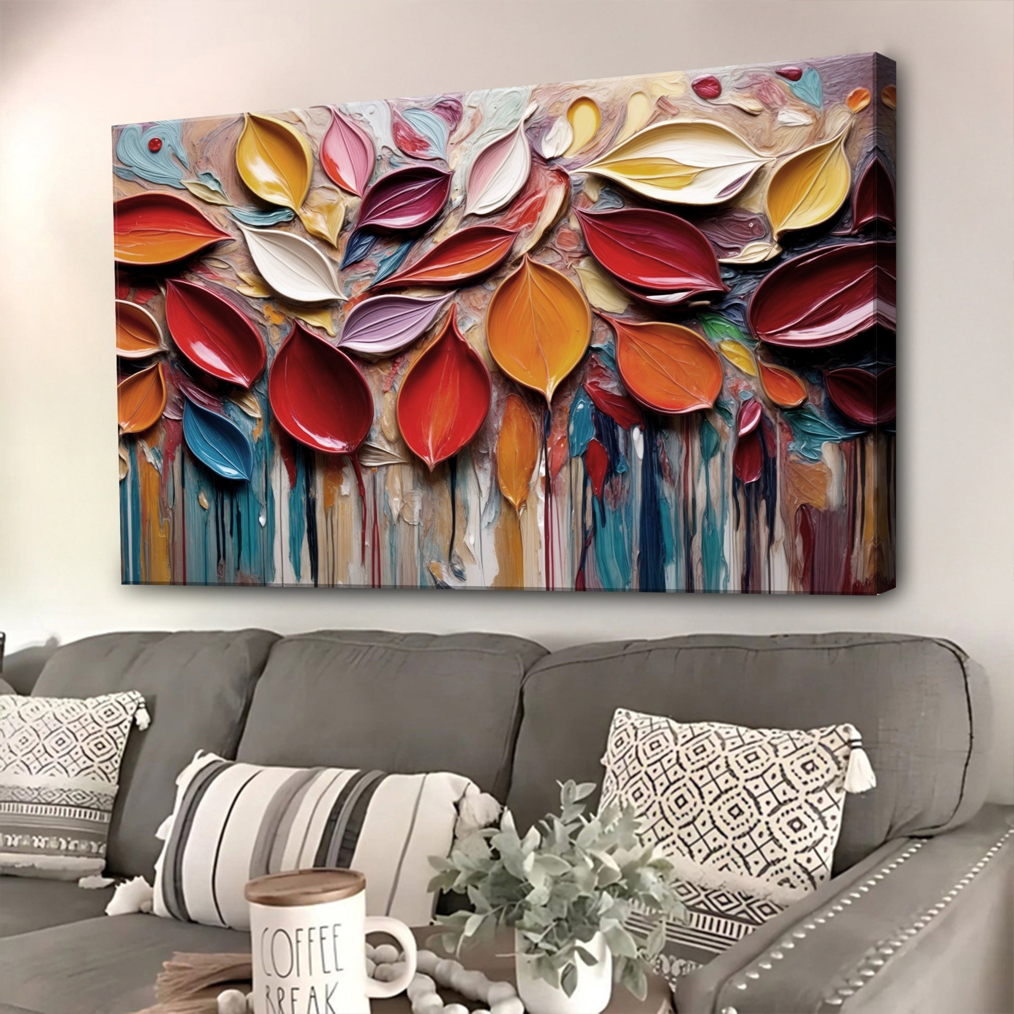 Autumn Rain Impasto Wall Art