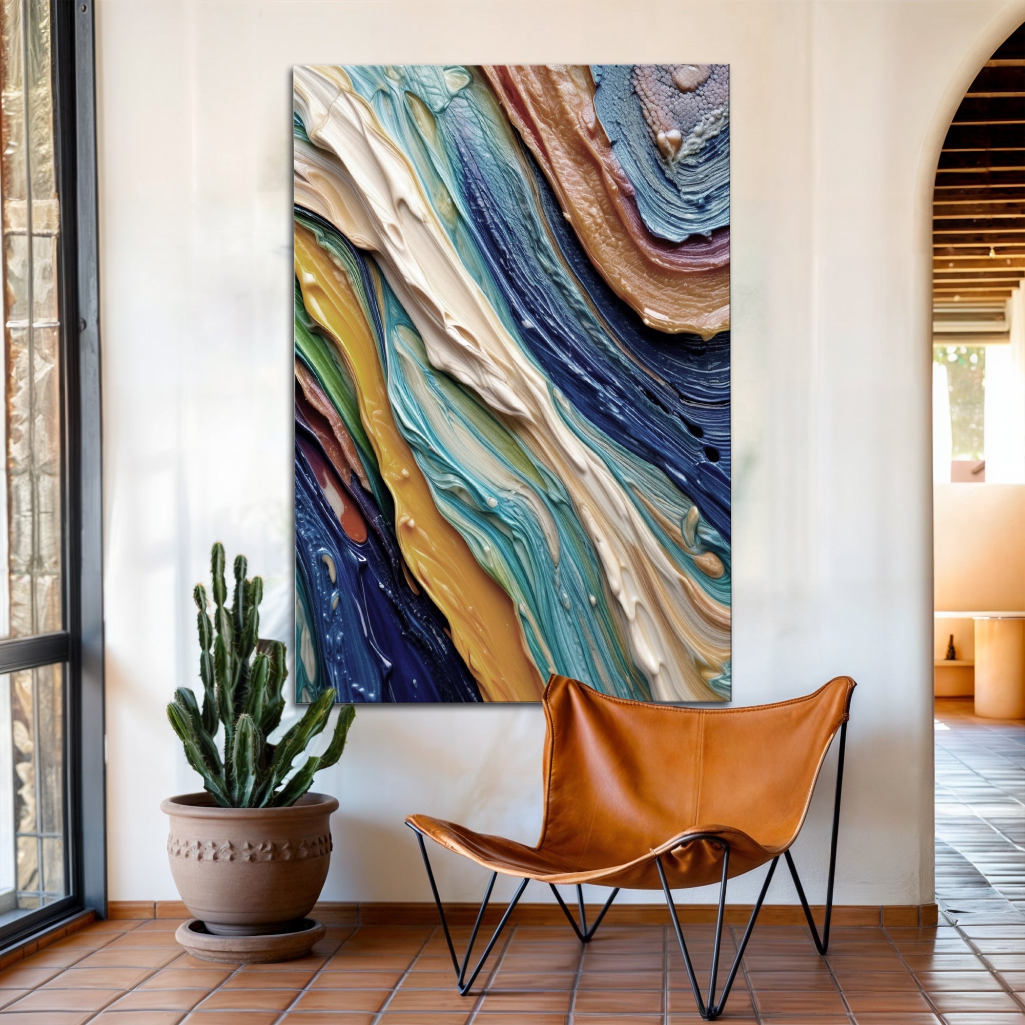 Ocean Waves Impasto Wall Art