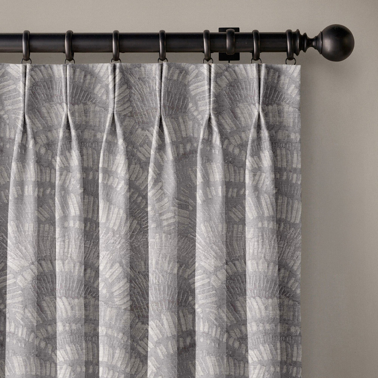 Textured Linen Curtains with Boho Pattern | 4 Colours | Pinch Pleated | Size & Liner Options-0