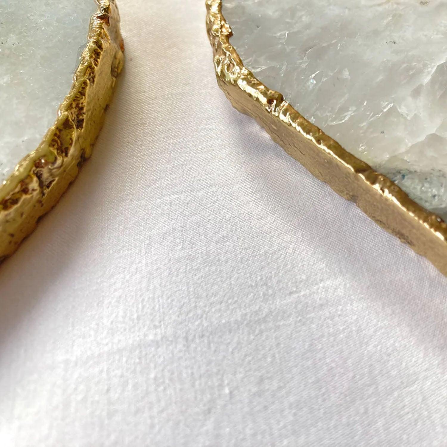 White Grey Agate - Set of 4 Large Heart Shaped Coasters | Personalised Momentos - PRHOMZ