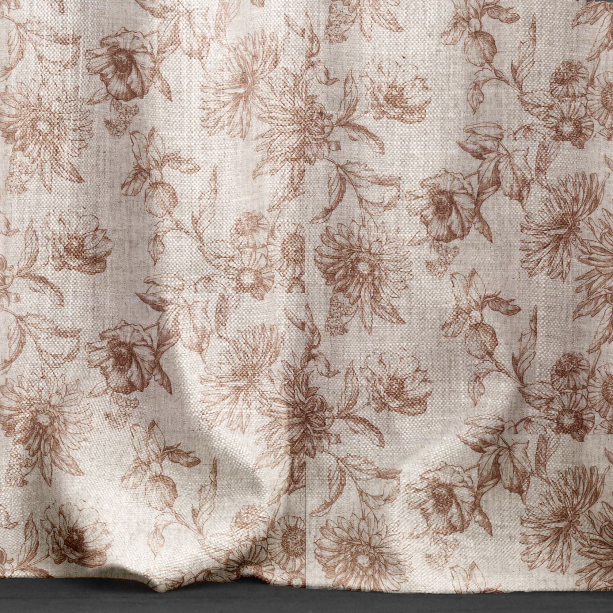 Luxury Heavy Linen Curtains | Custom Size & Lining Options | Pinch Pleat, French Pleat & Triple Pleat Styles | 280gsm Thick Linen | Neutral Printed | Single or Pair-2