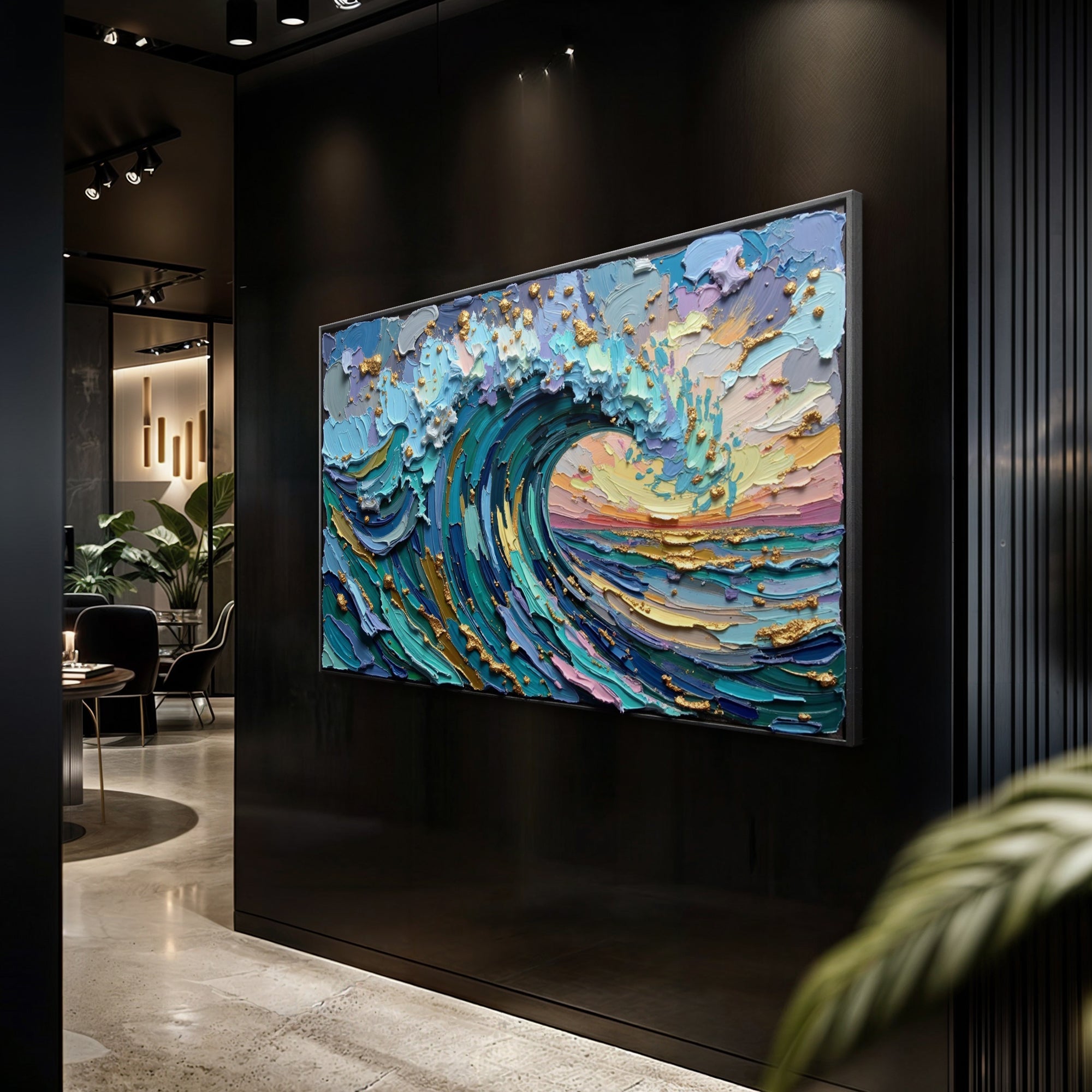 Golden Tide Impasto Wall Art