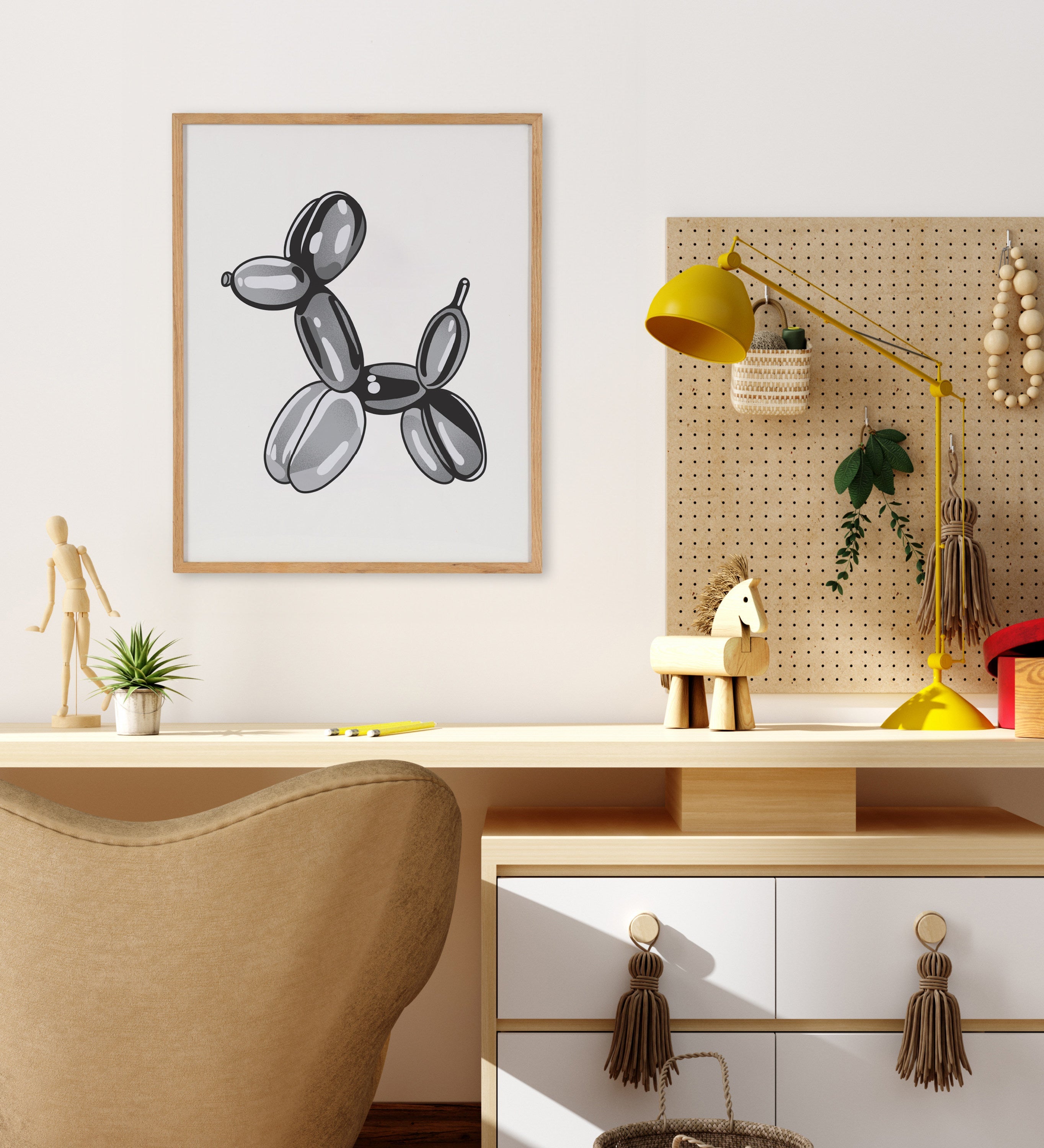 Gallery Black Bubble Balloon Dog Animal Print by The Creative Bunch Studio