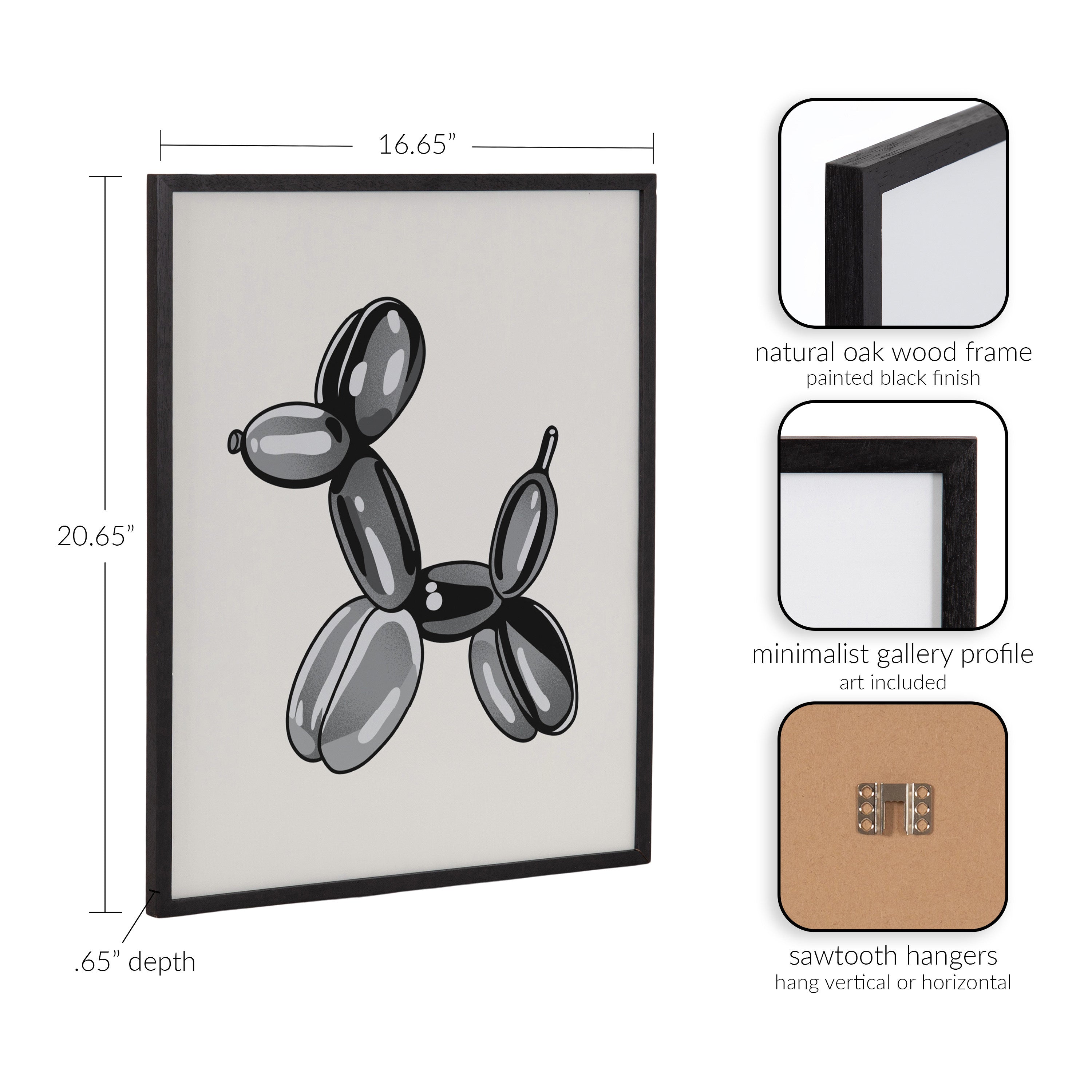 Gallery Black Bubble Balloon Dog Animal Print by The Creative Bunch Studio