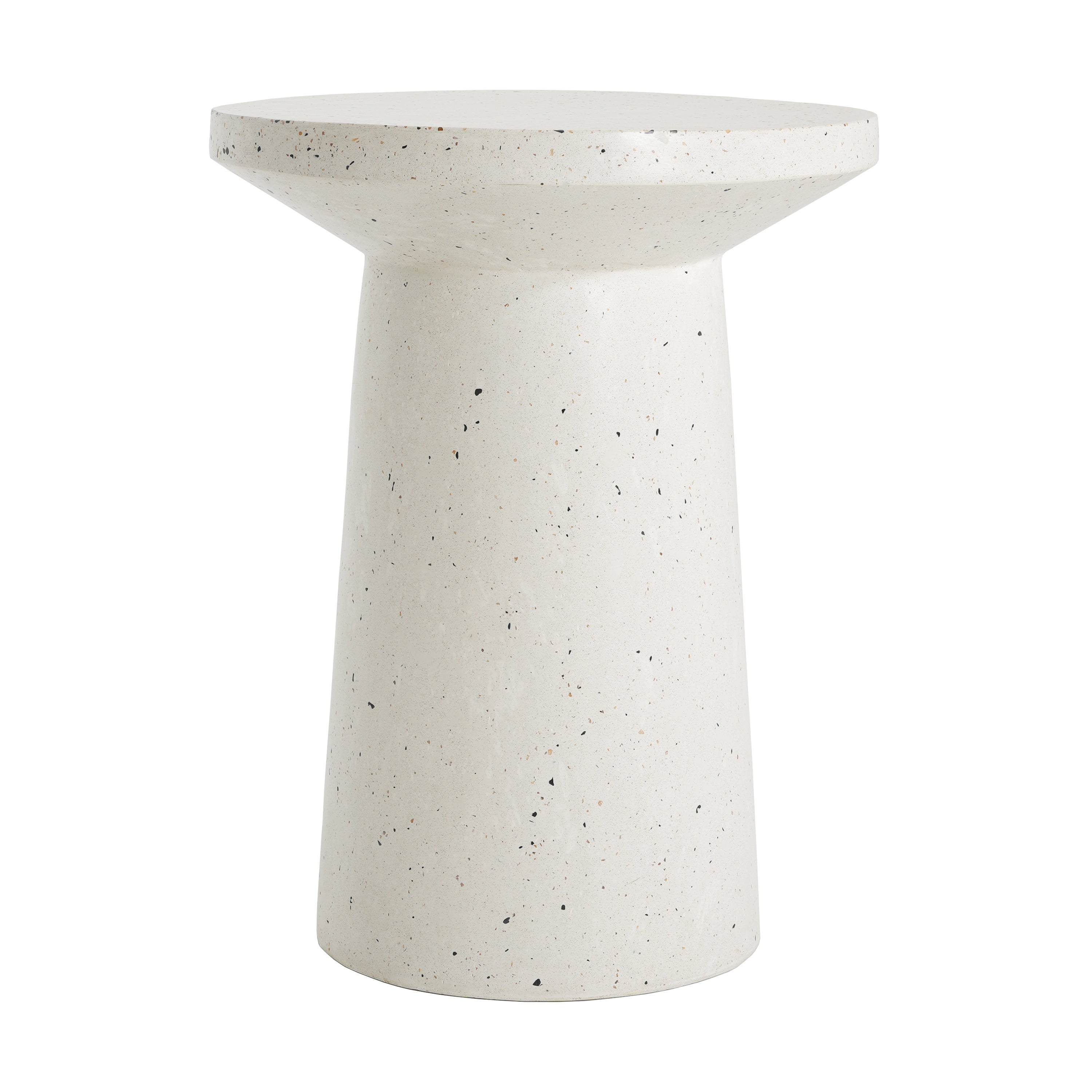 Outdoor 24" H MGO Terrazzo Side Table, White