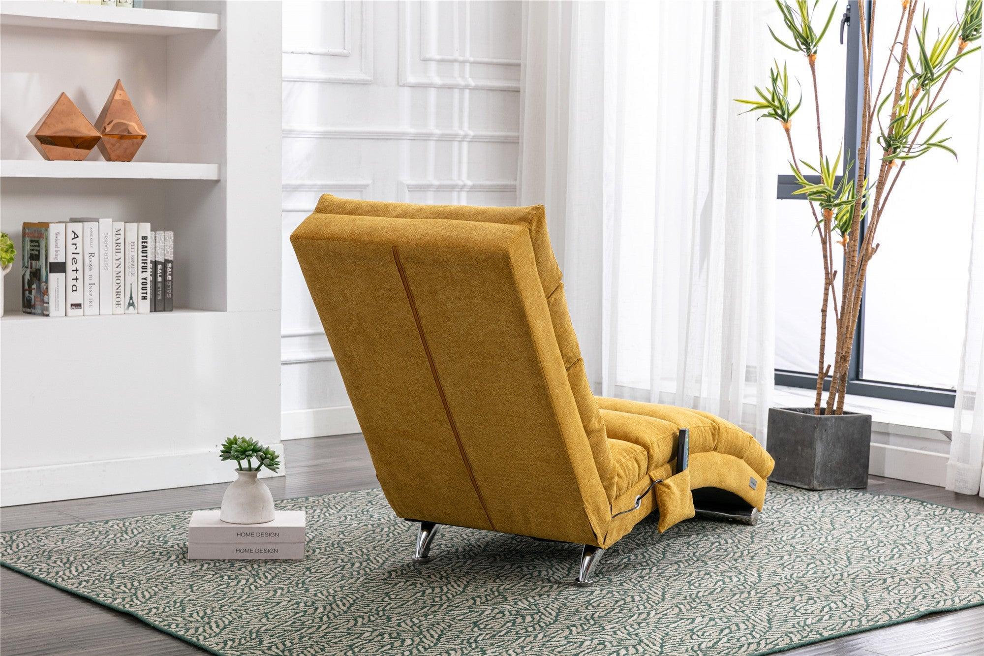 Linen Chaise Lounge Modern Message Chair - PRHOMZ