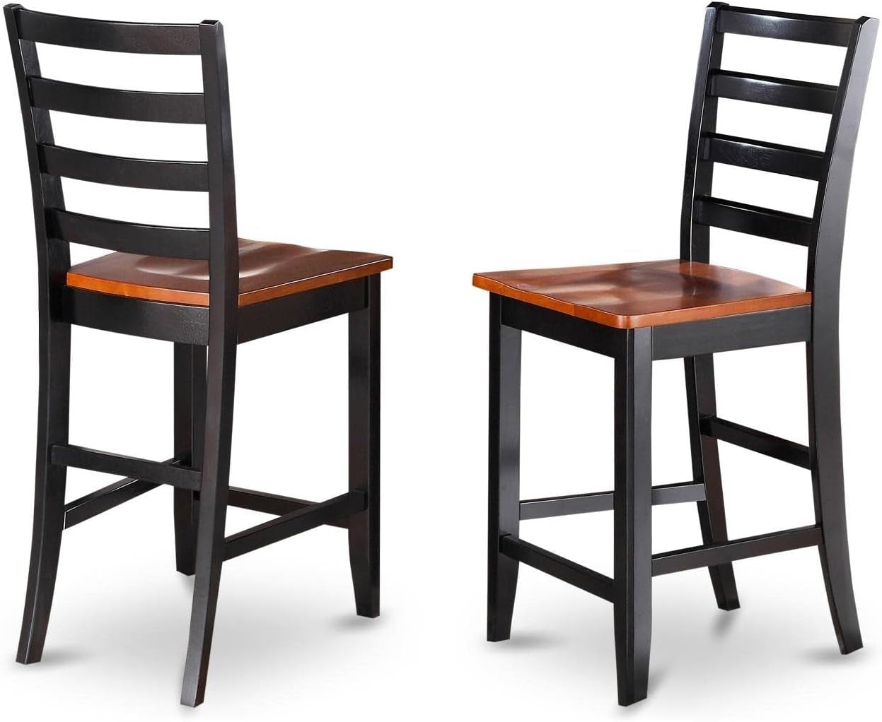 Stylish Counter Height Barstools Set of Two Black Cherry