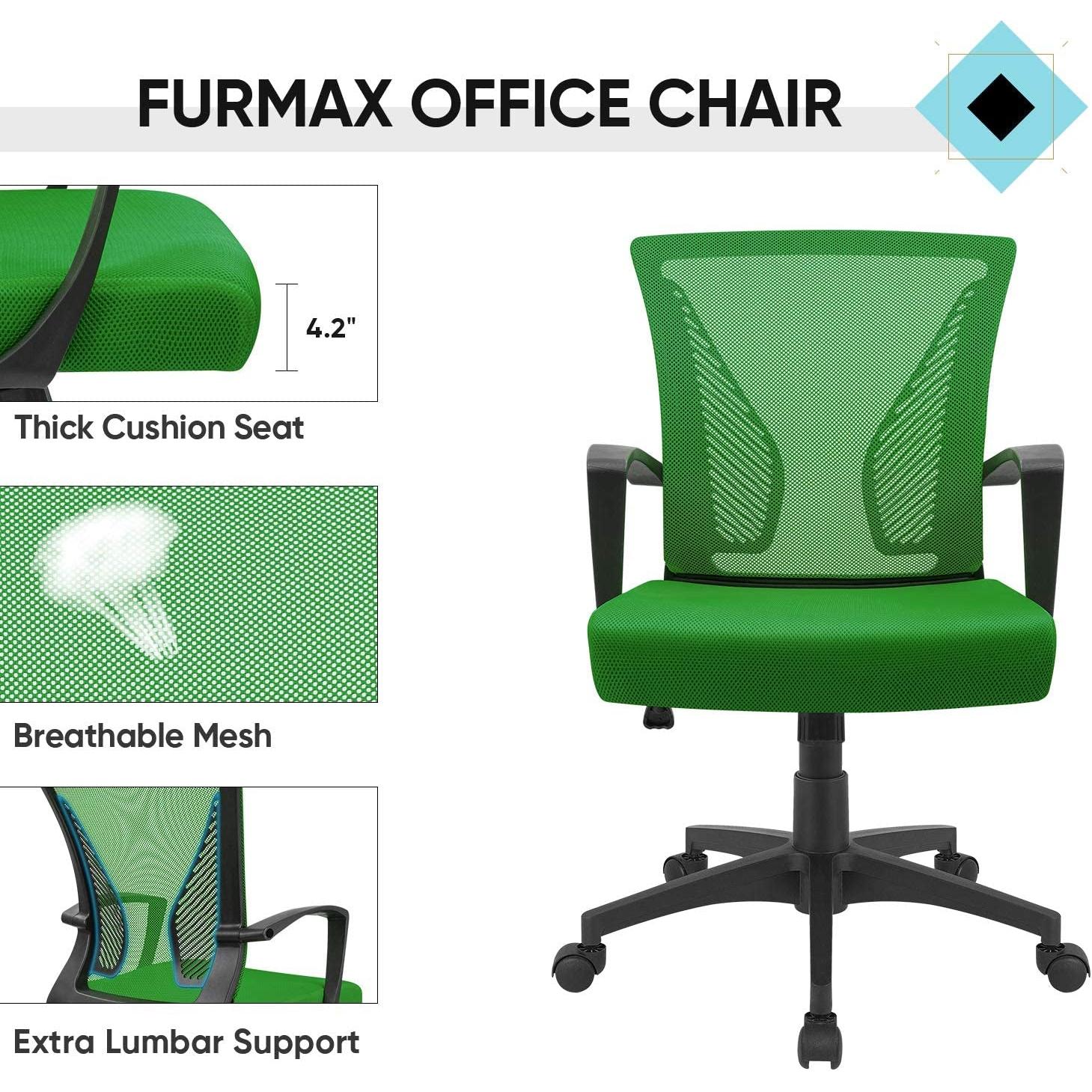 Ergonomic Green Mesh Office Chair With Lumbar Support