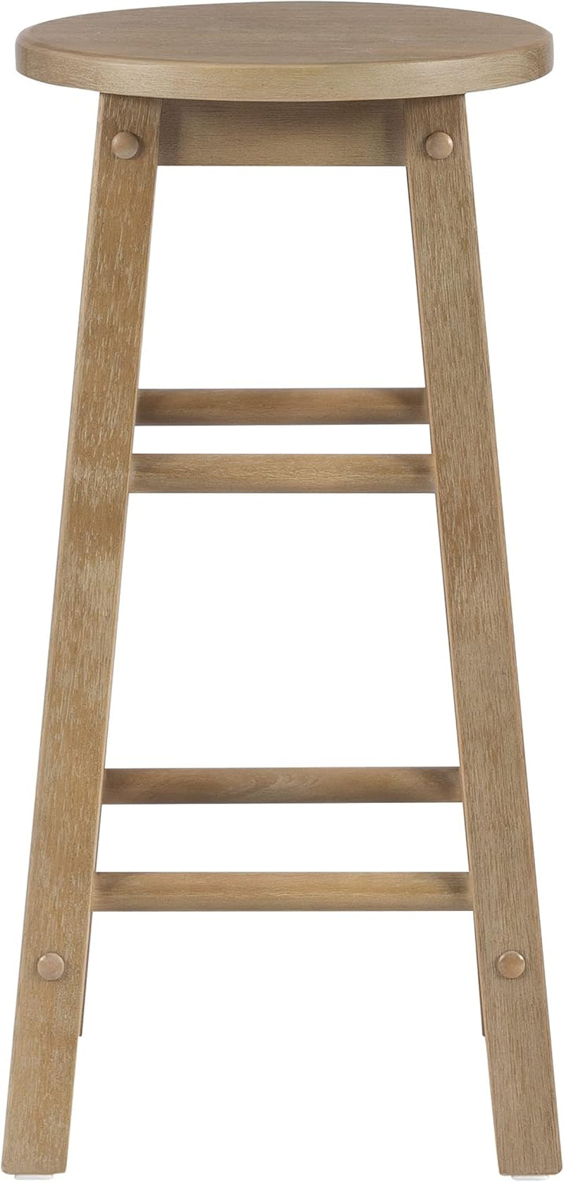 Zeke Grey Wash 24 Inch Counter Stool Round Seat Modern