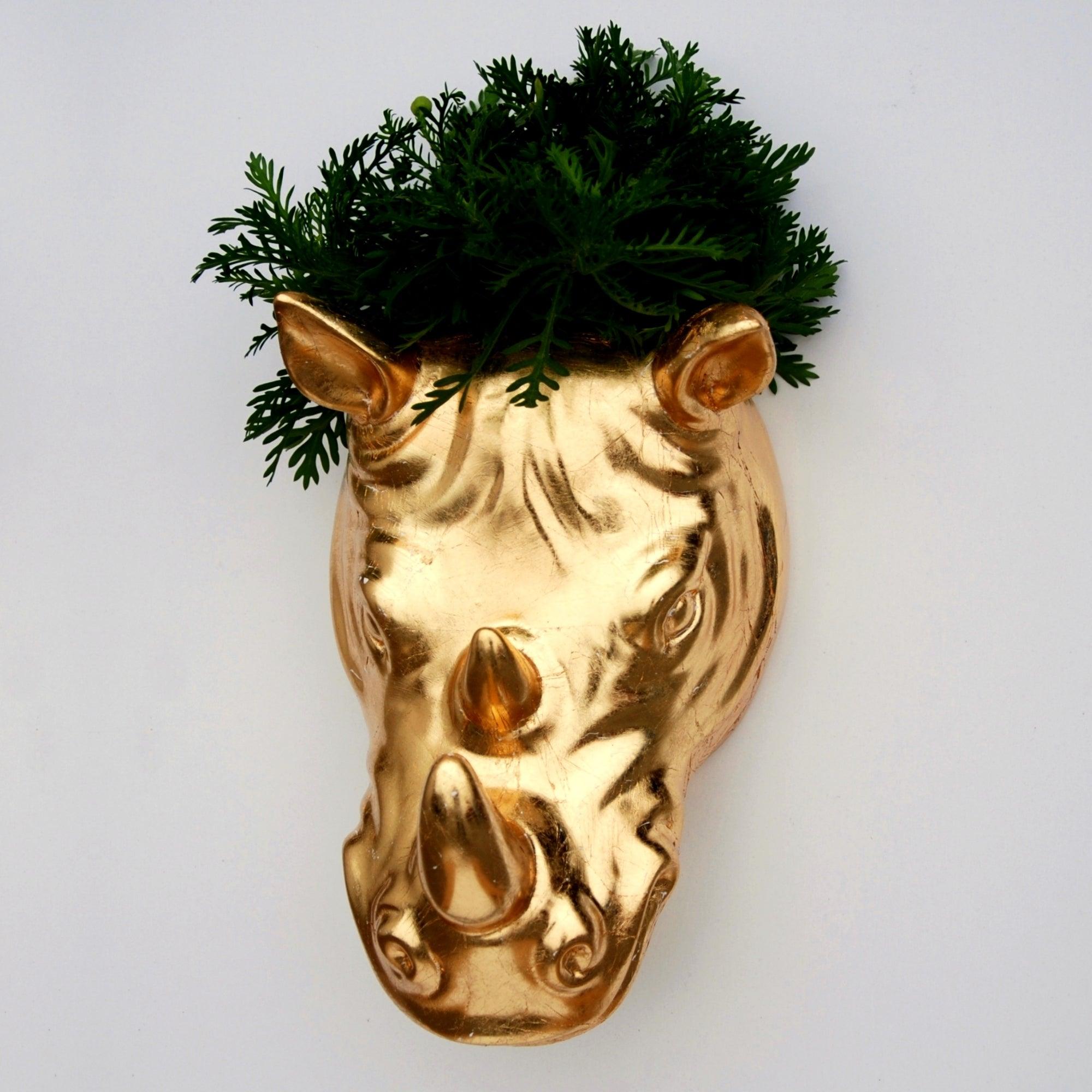 RHINO Gold Gilded Wall Planter - PRHOMZ