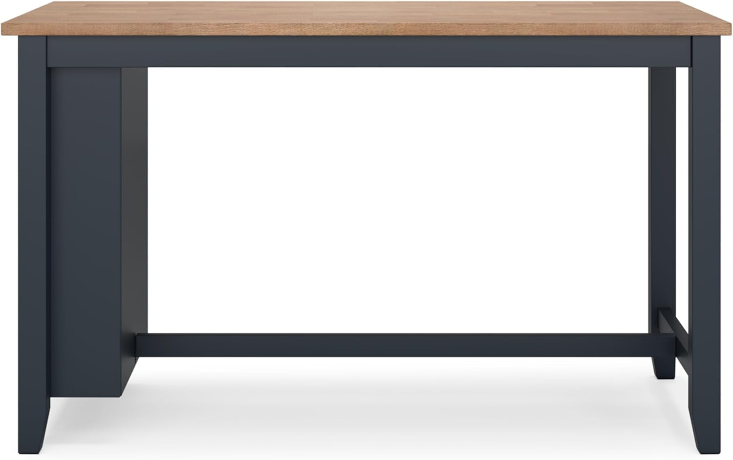 Counter Height Dining Table With Shelves In Blue And Brown