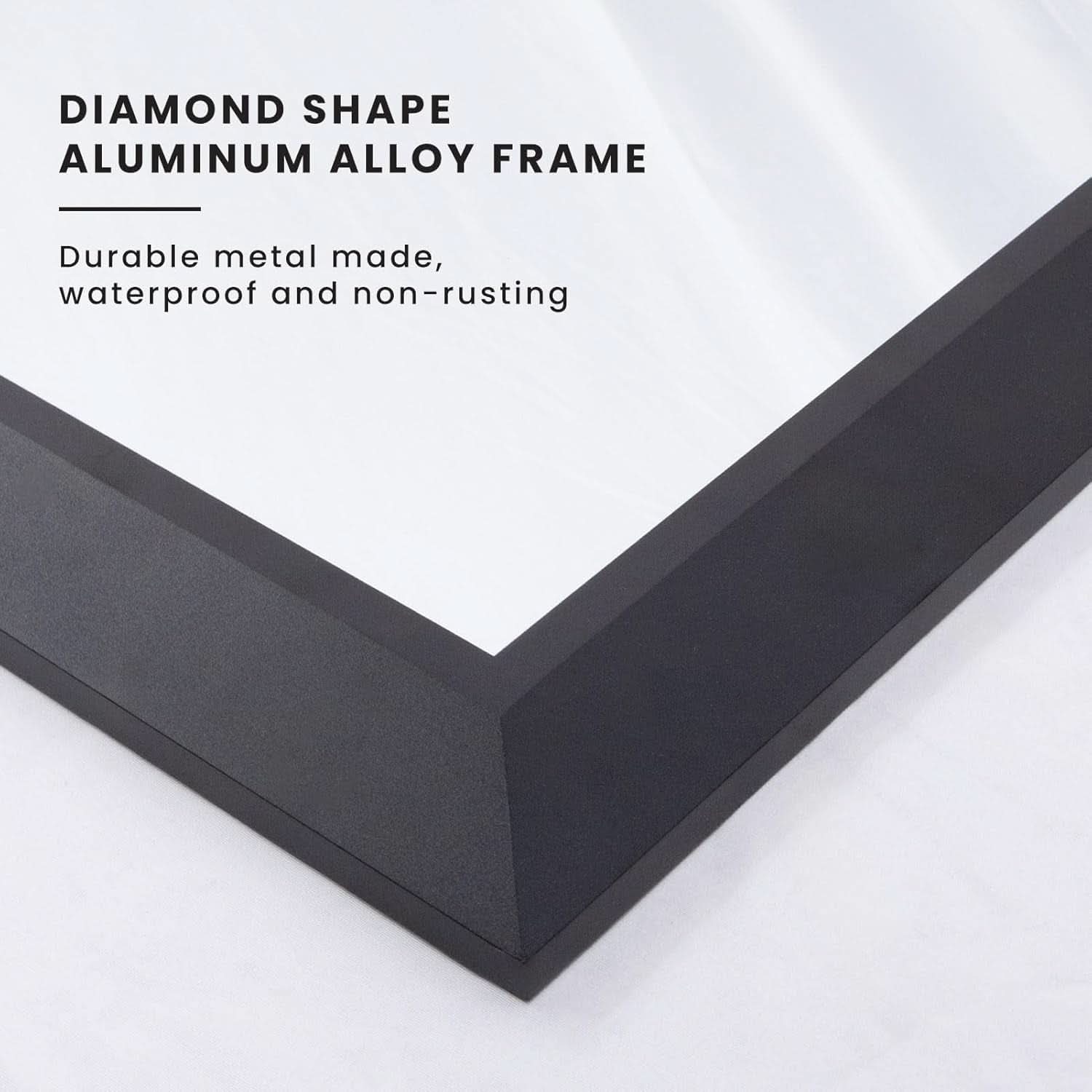 Black Bathroom Mirror 50x30 Inch Over Two Sinks Wall Mount