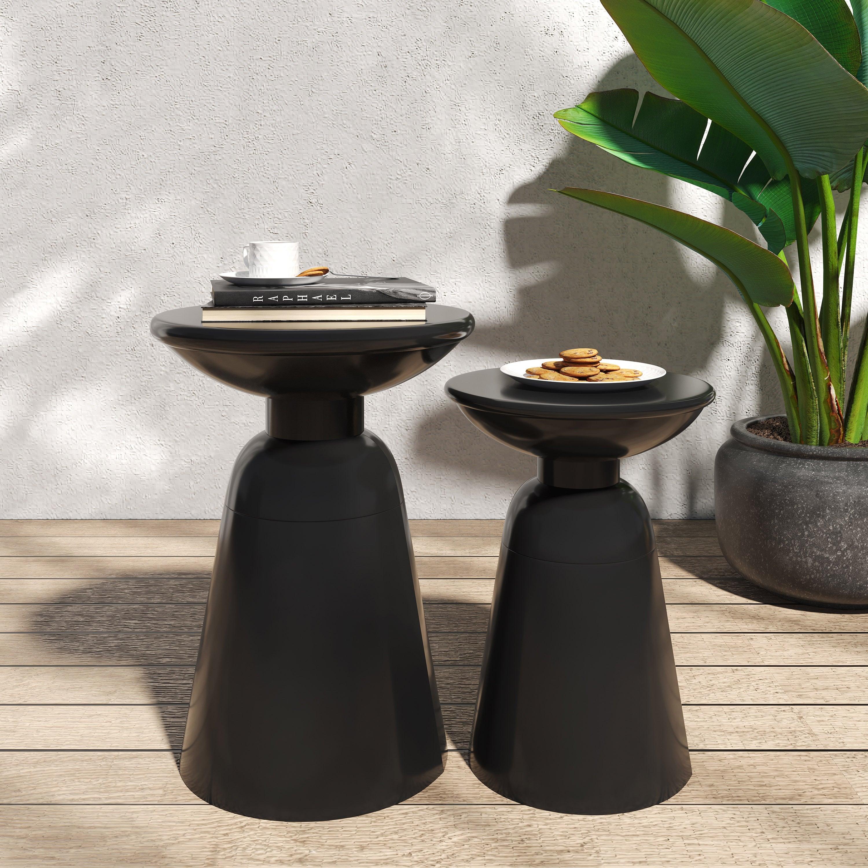 2 Metal Side Tables - PRHOMZ