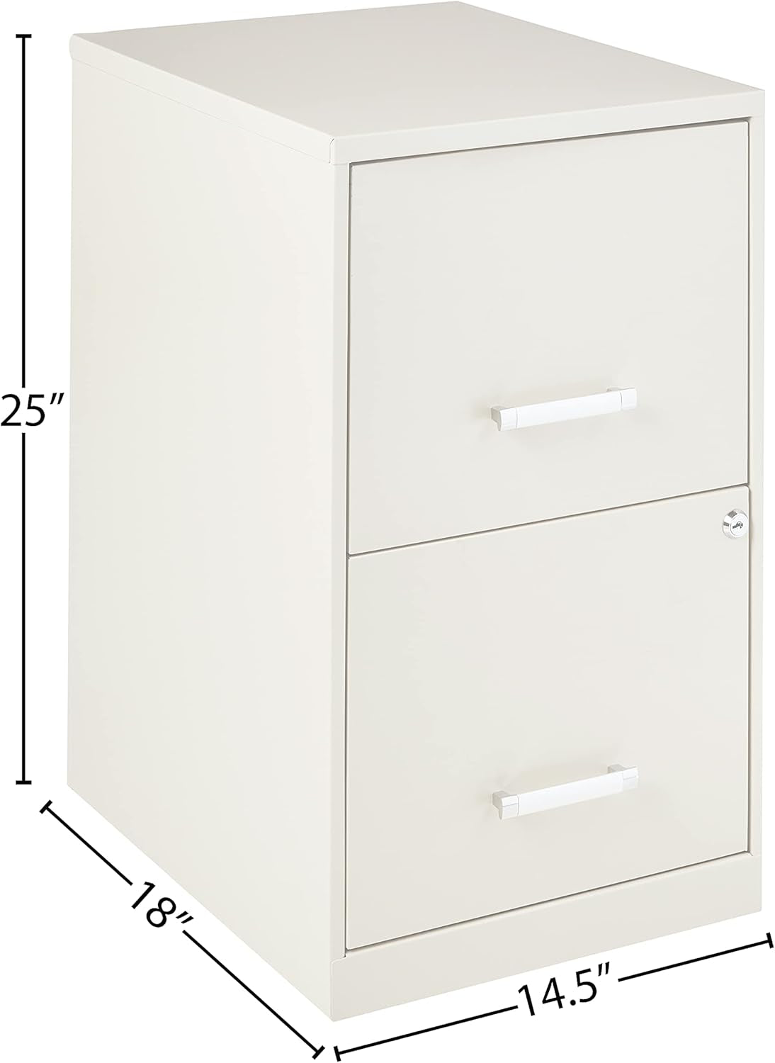 18 Inch Deep 2 Drawer File Cabinet Putty For Home Office