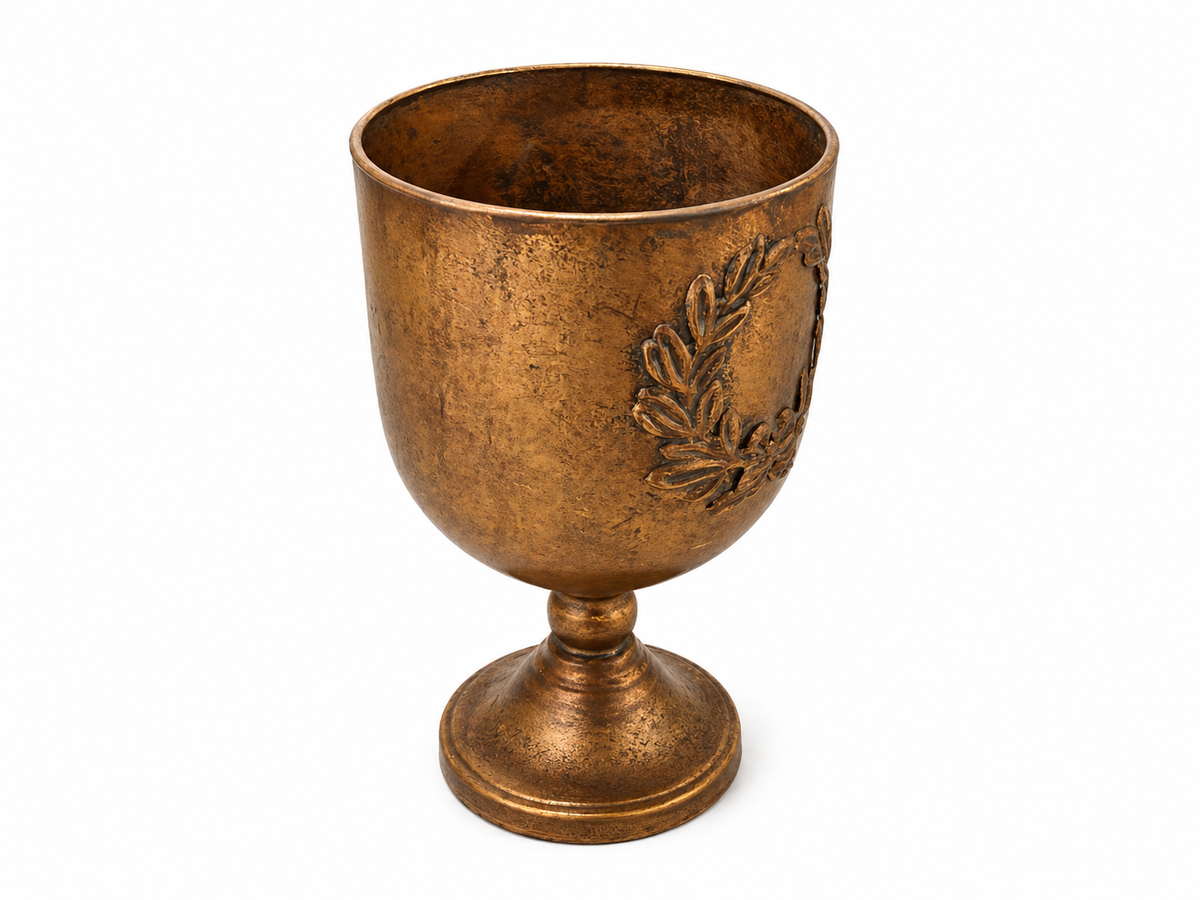 Vintage Style Laurel Gold Urn Planter
