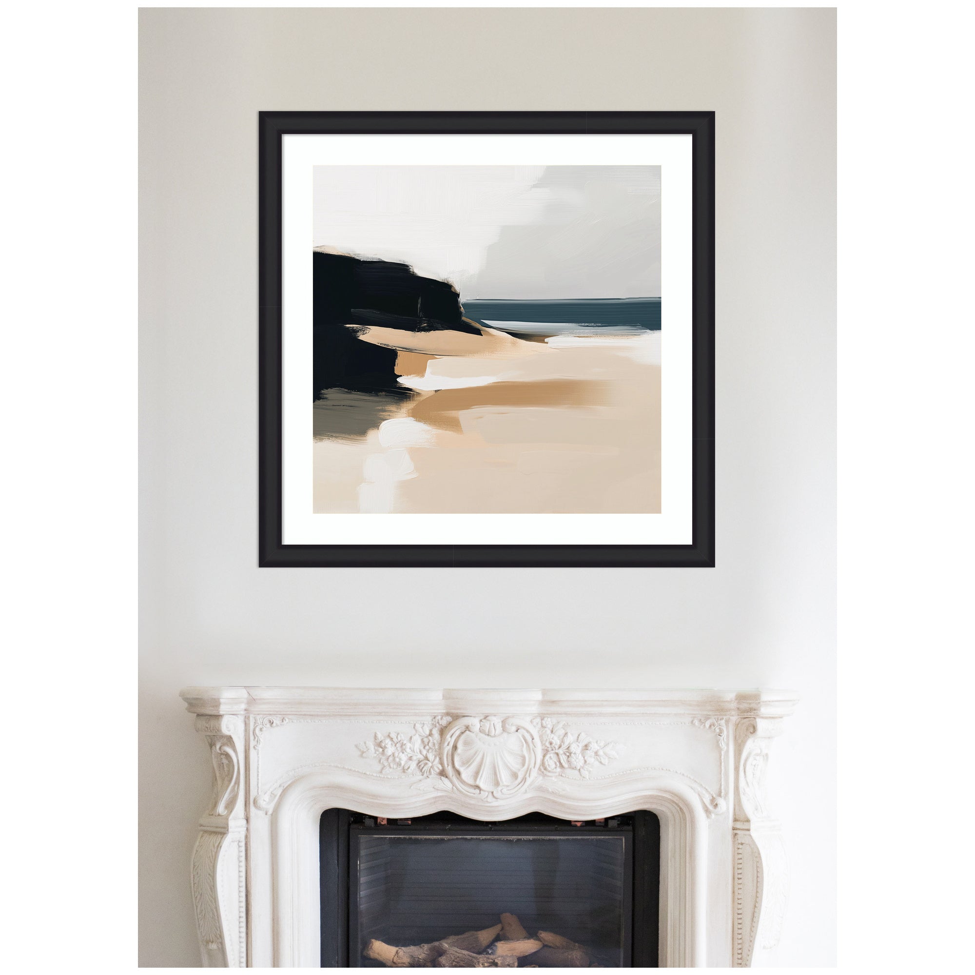 Framed Art Coastal Sand Modern Abstract Landscape I by The Creative Bunch Studio