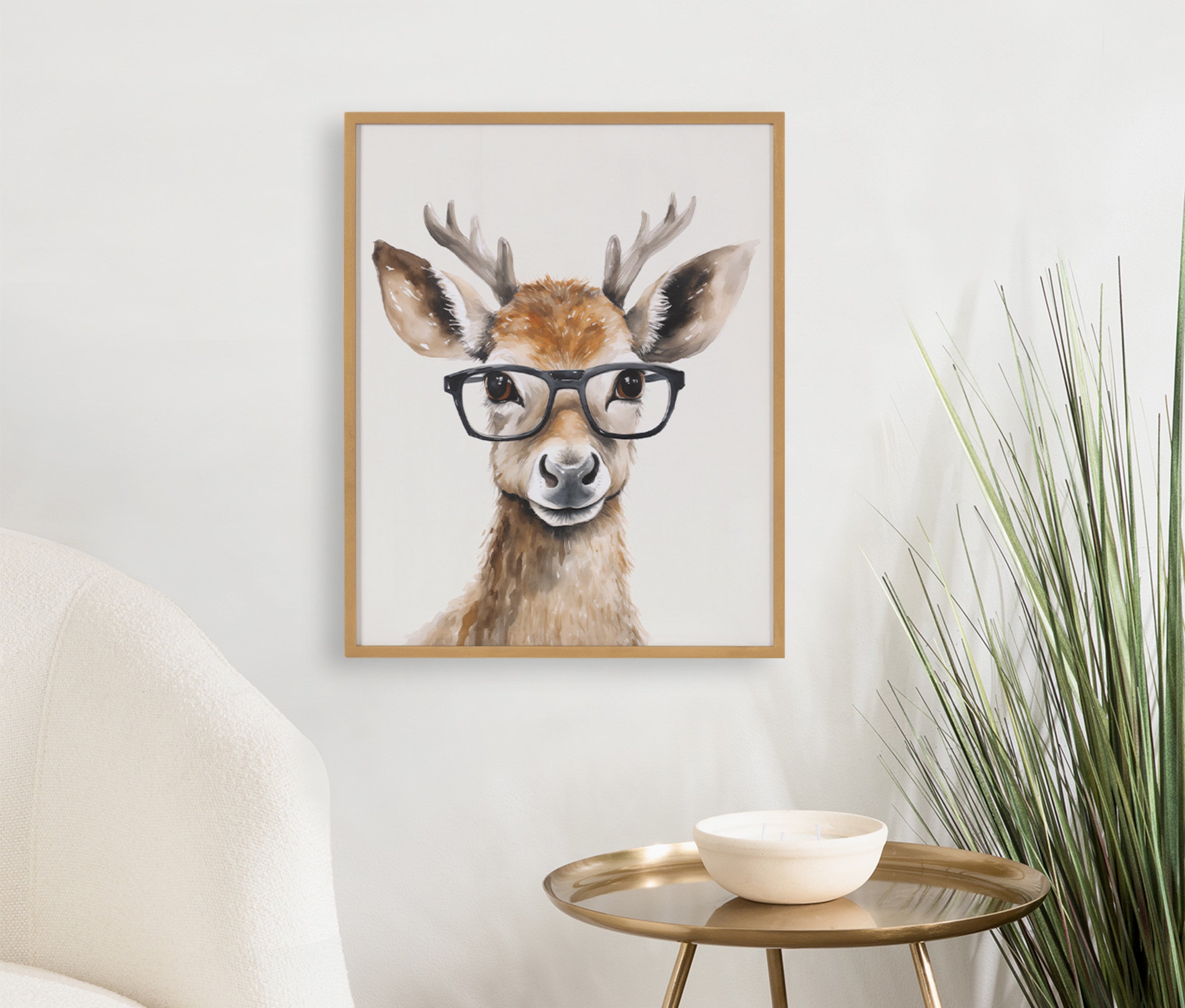 Gallery Cute Deer Wearing Glasses Print by The Creative Bunch Studio
