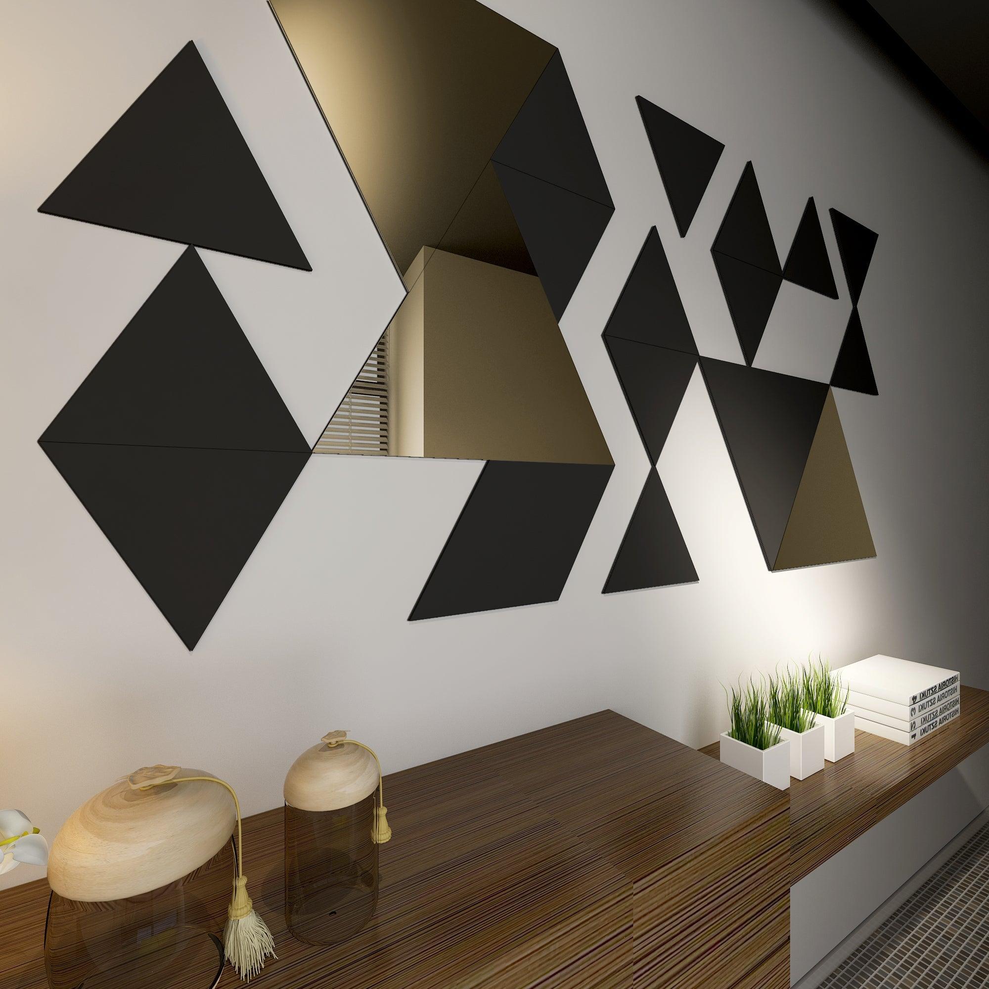 Triangles PVC & Mirror Wall Panels - PRHOMZ