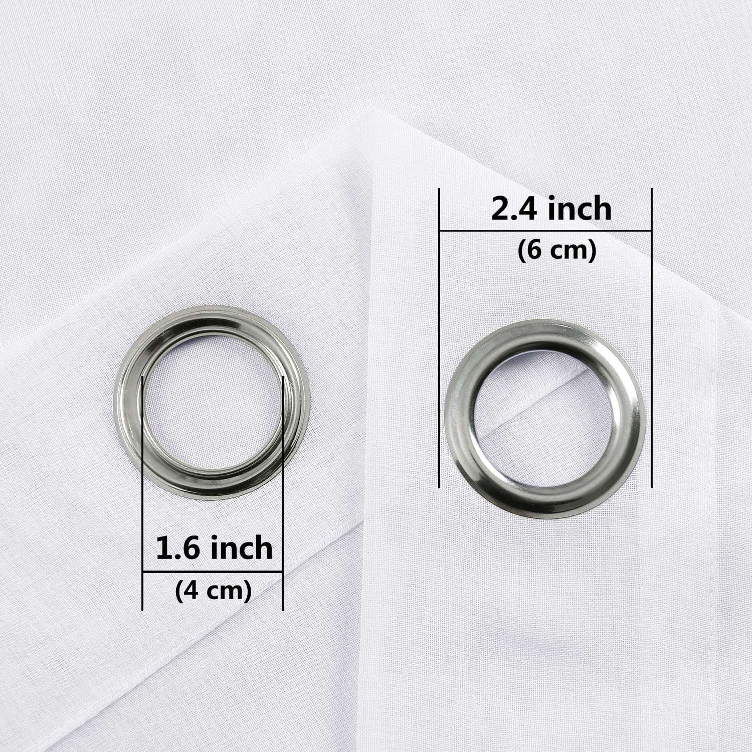 DWCN Faux Linen Sheer Curtains, Set of 2 Panels-2