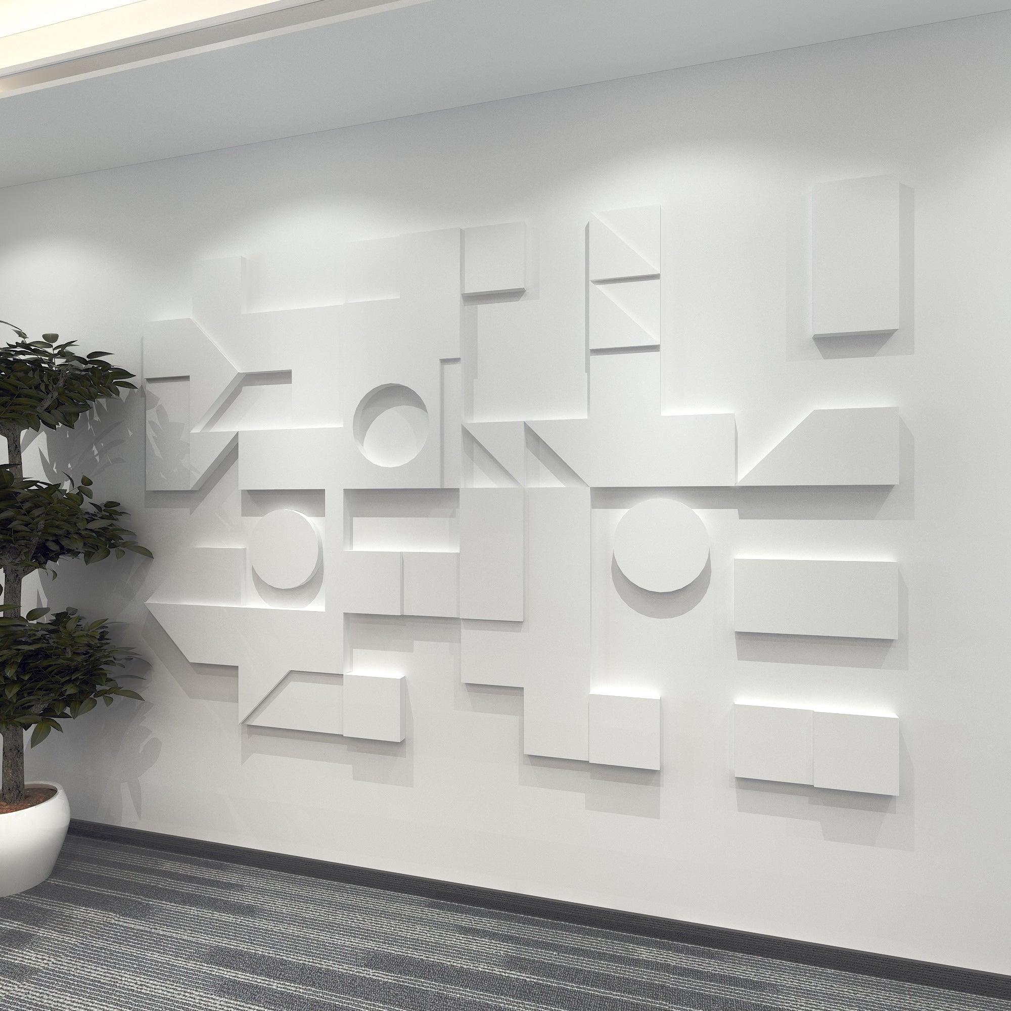 White 3D Extrusion Wall Decor - PRHOMZ