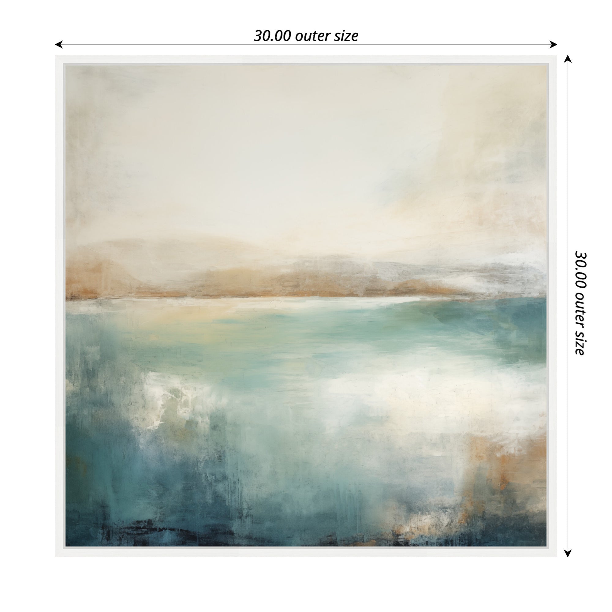 Sylvie Abstract Calming Lake Landscape Framed Canvas by The Creative Bunch Studio