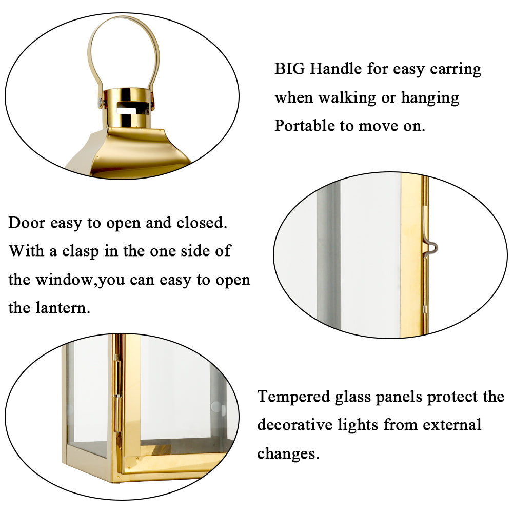 12.5" H Stainless Steel Decorative Candle Lanterns-4