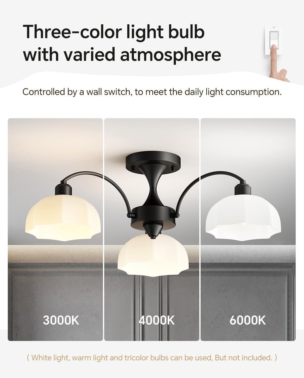 Milk Glass Sputnik Chandelier Adjustable Height Dimmable-3