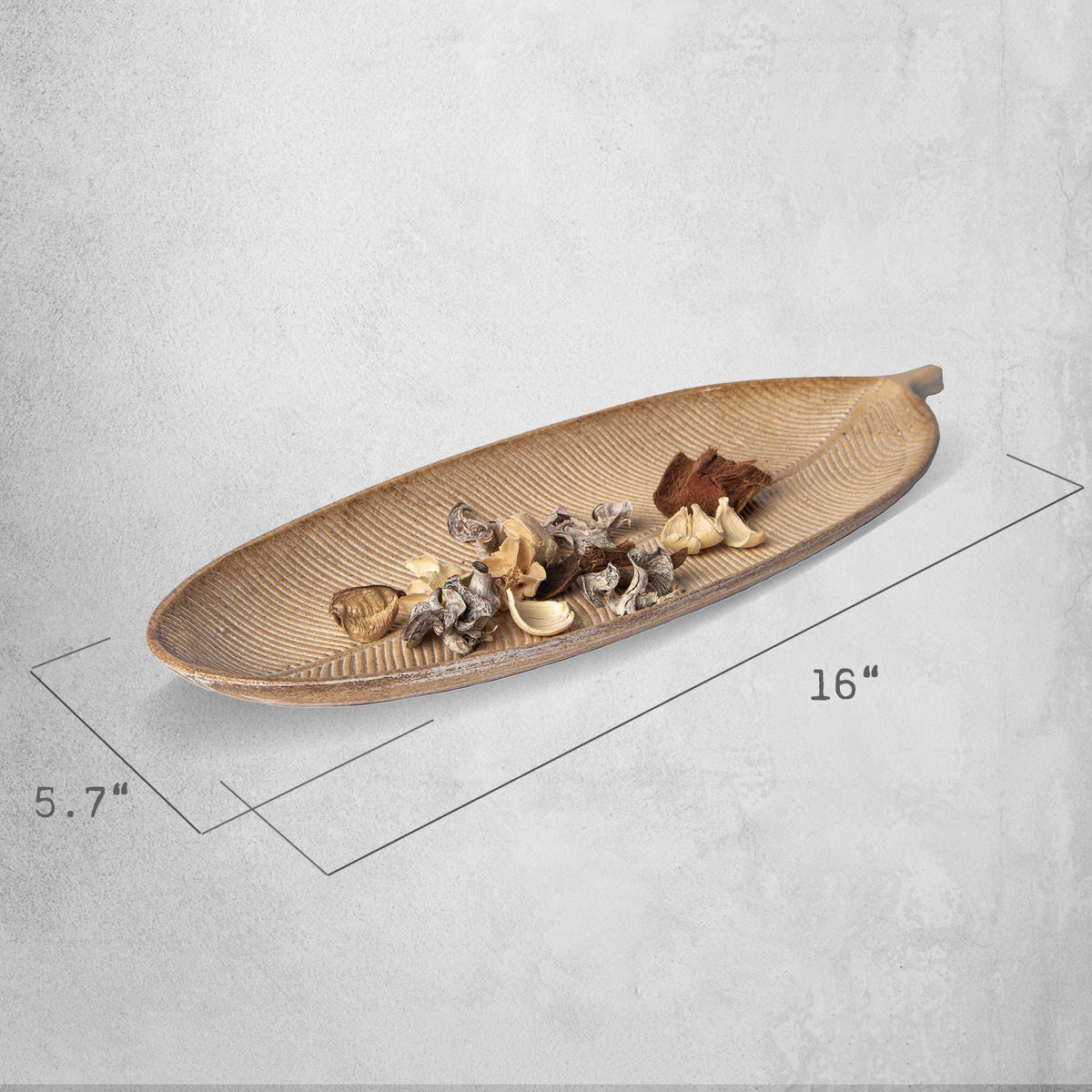 Leaf Design Wood Tray — Elegant Decorative MDF Tray for Home & Events