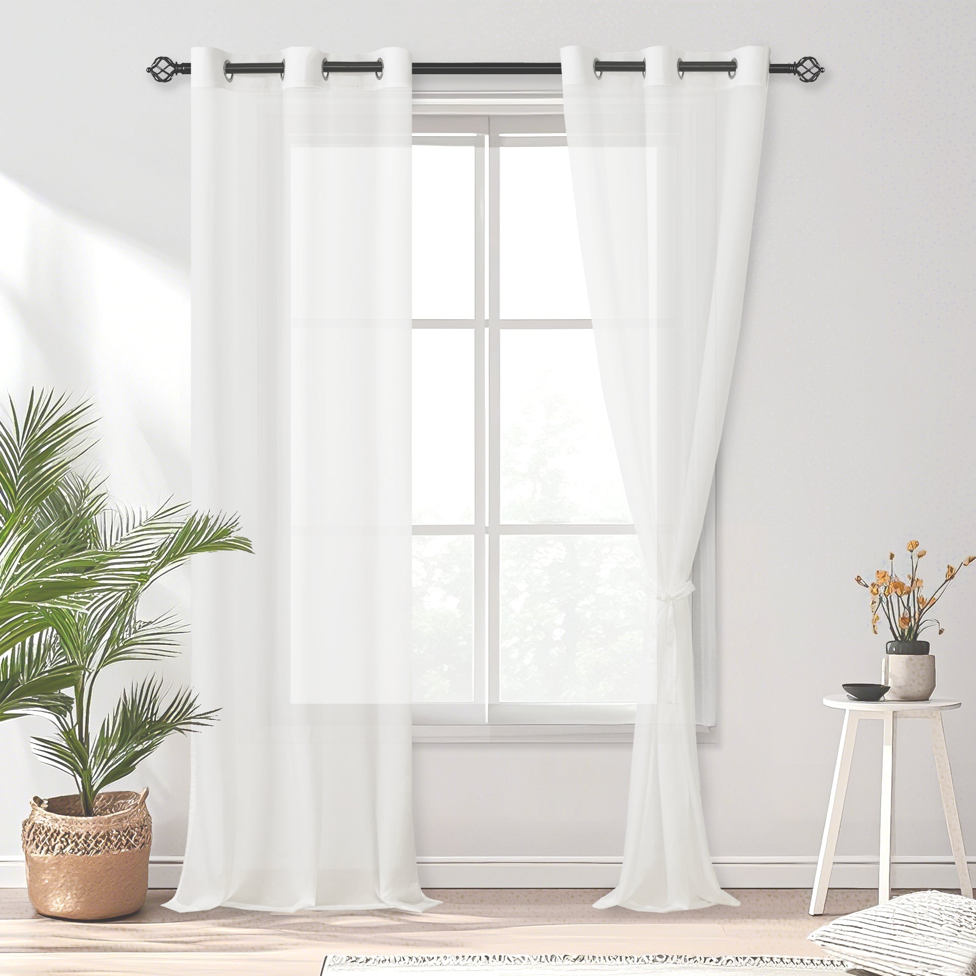 Custom Privacy Pet Chiffon Sheer Curtains-1