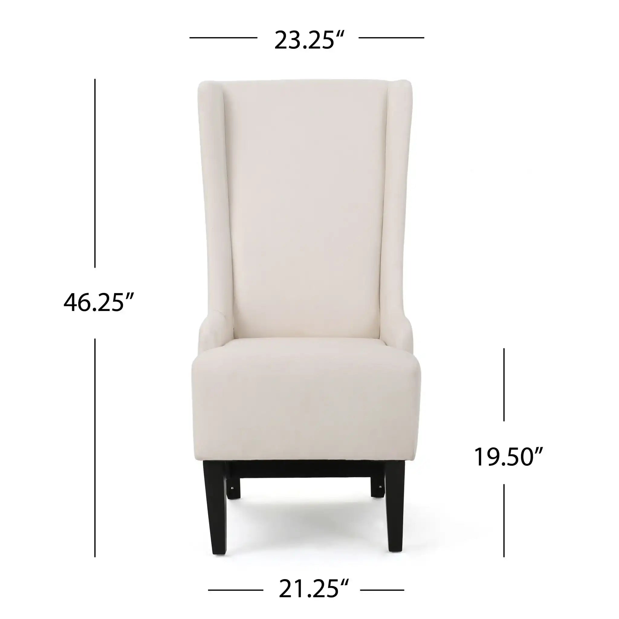 Alight Upholstered Dining Chair With High Back And Birch Wood Legs (Set of 2)