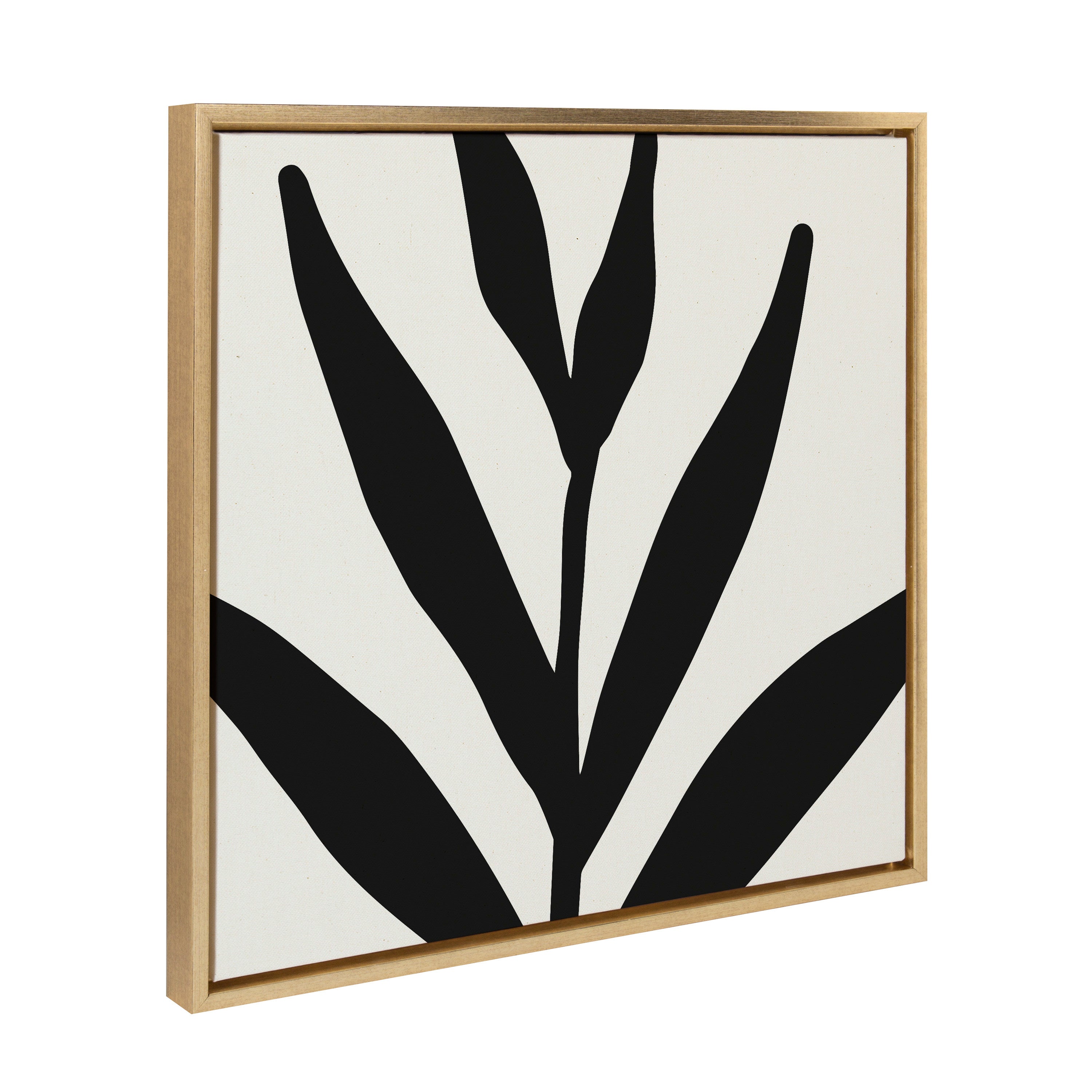 Sylvie Modern Botanical Neutral Abstract 1 Framed Canvas by The Creative Bunch Studio