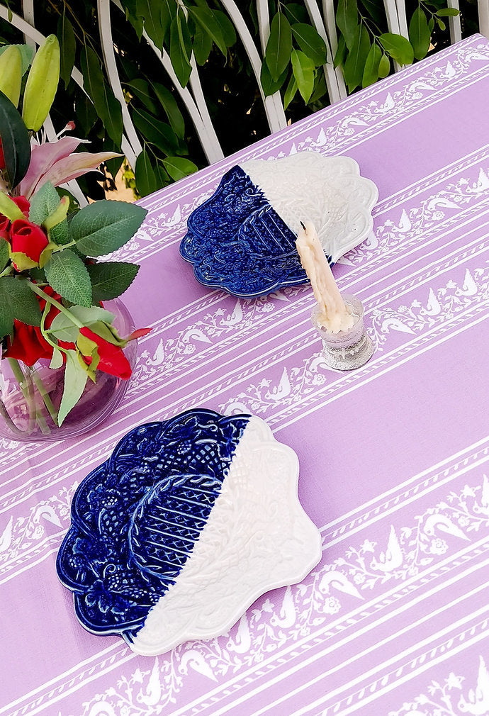 Lilac Hummingbird Print Tablecloth | GOTS Certified Organic Cotton | Various Sizes-1