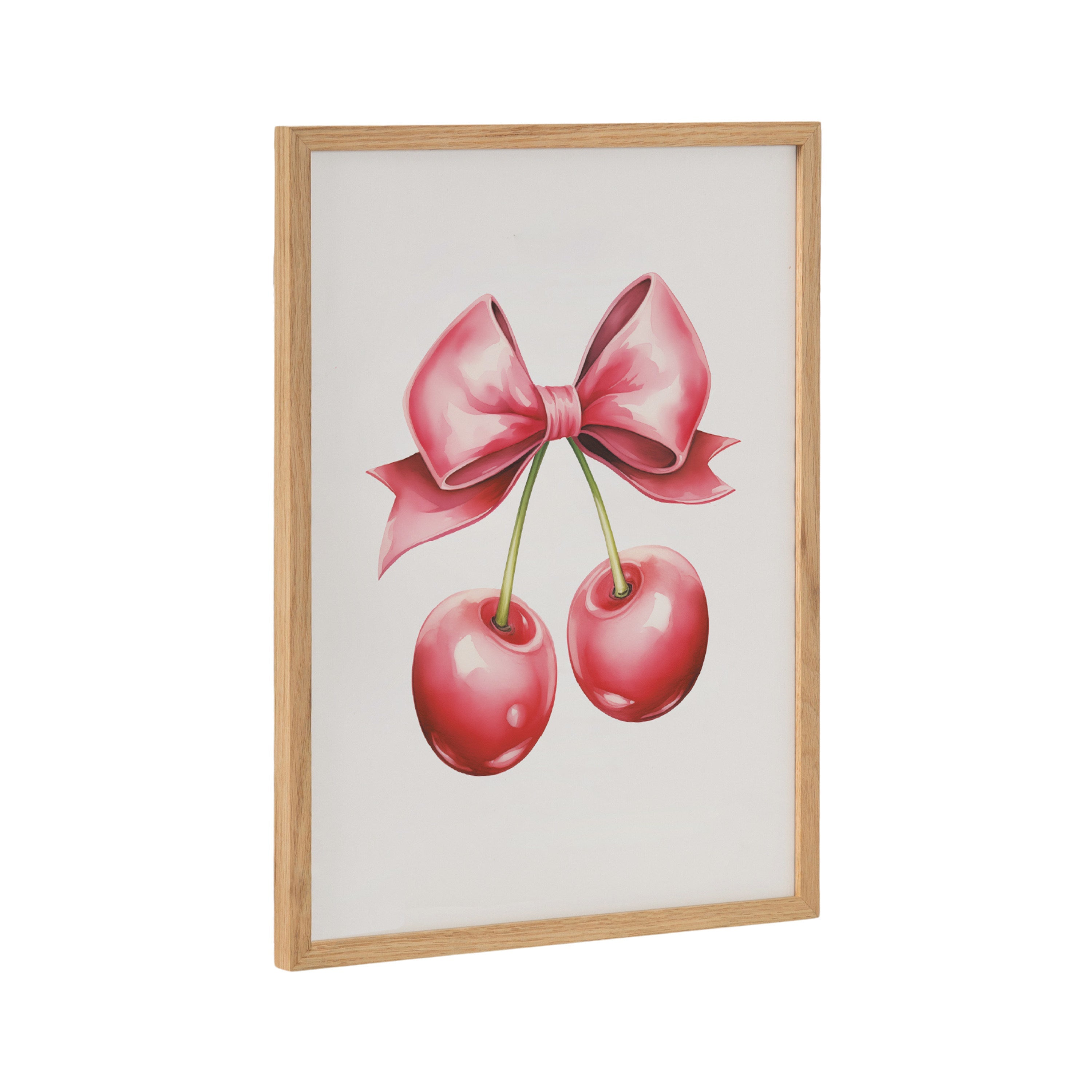 Gallery Coquette Preppy Retro Girly Red Pink Bow Cherries Print by The Creative Bunch Studio