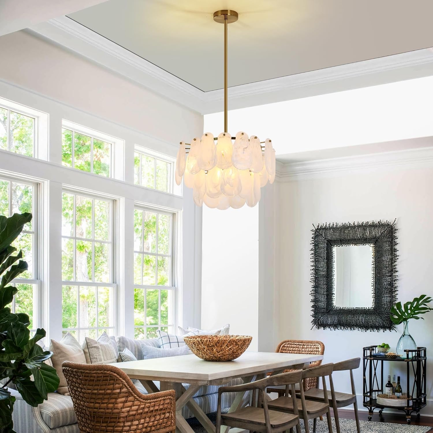 Gold Cloud Glass Chandelier 17.7 Inch Handcrafted Light-1