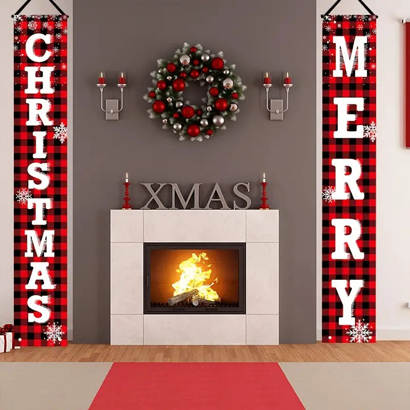 Enhance Your Festive Decor with Set of 2 Christmas Outdoor Porch Signs-4