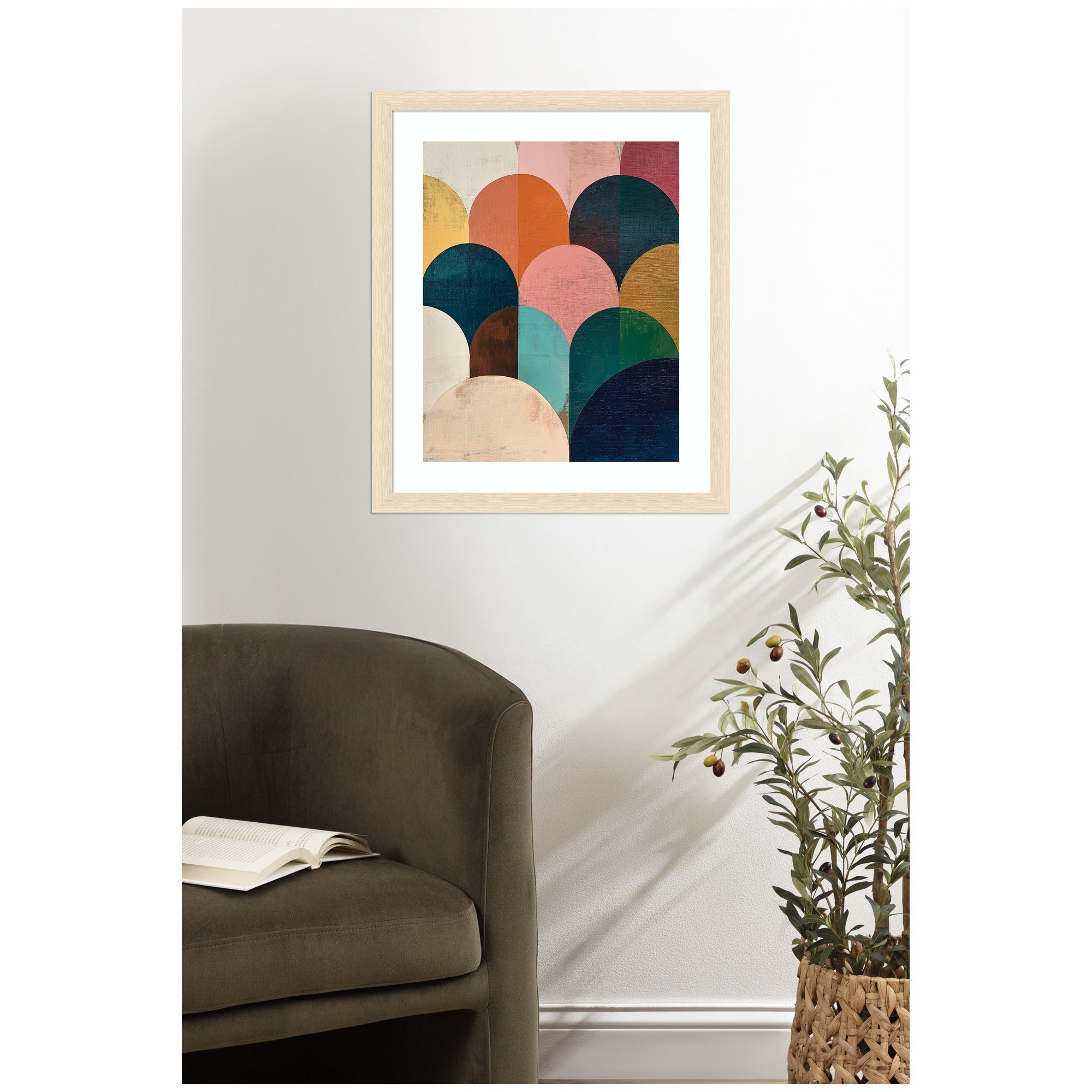 Framed Art Minimalist Geometric Abstract Jewel Tone by The Creative Bunch Studio