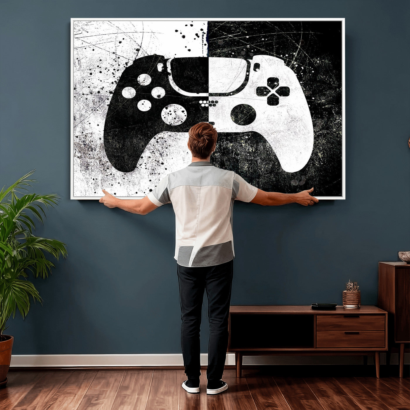 Abstract Gaming Controller Wall Art Canvas Print