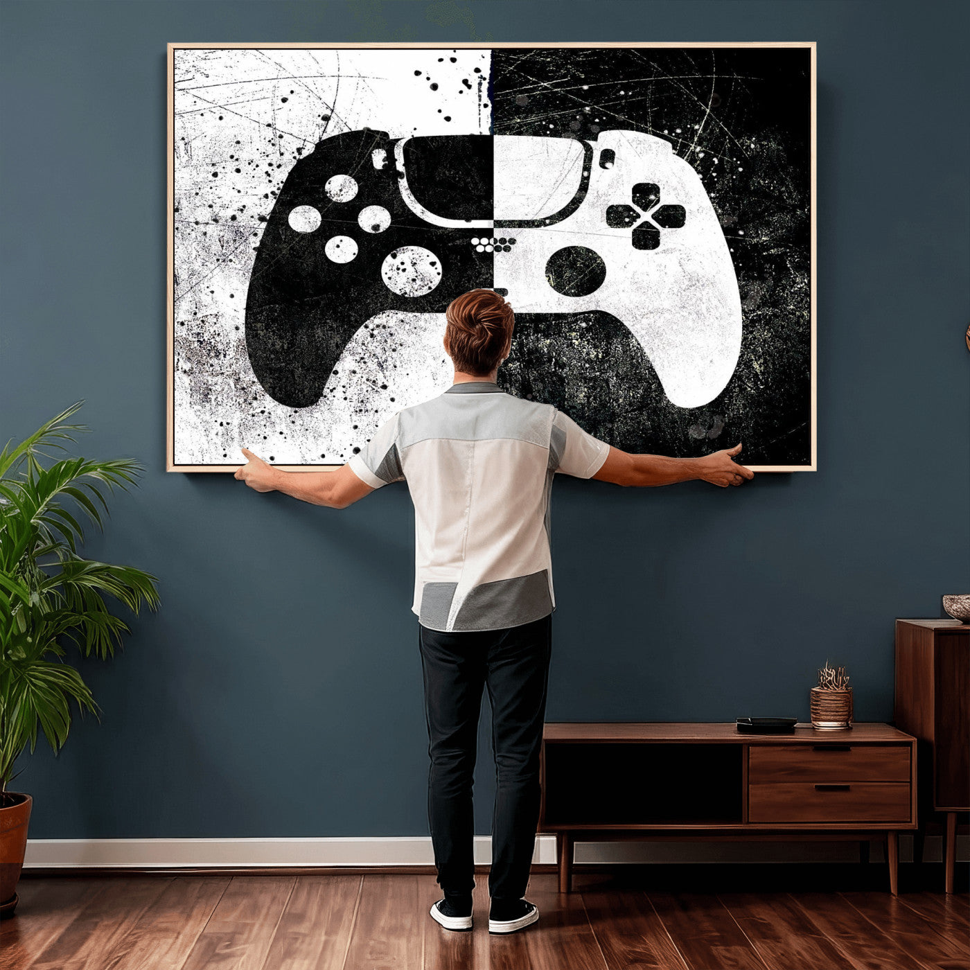Abstract Gaming Controller Wall Art Canvas Print