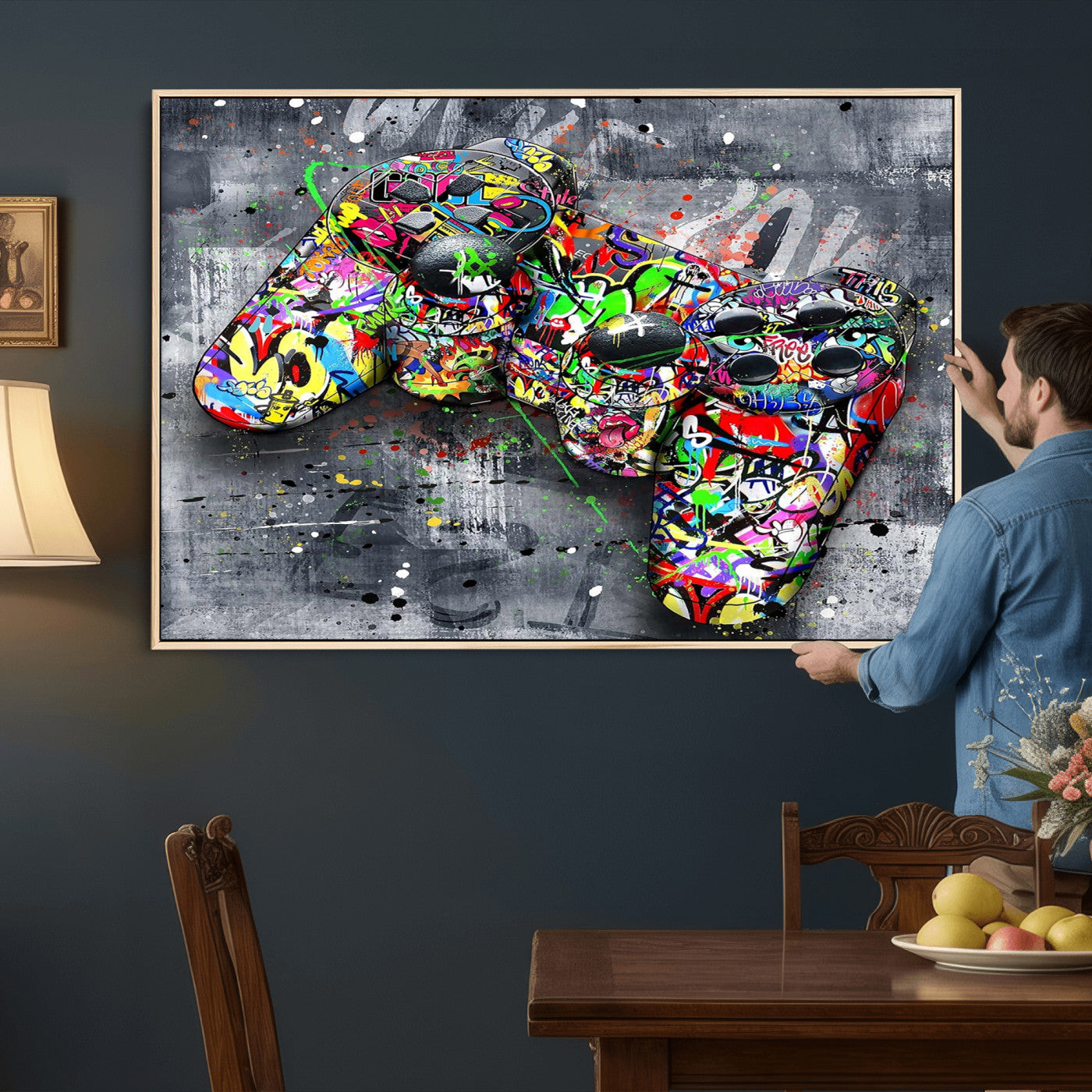 Graffiti Gaming Canvas Wall Art For Bedroom - Gaming Wall