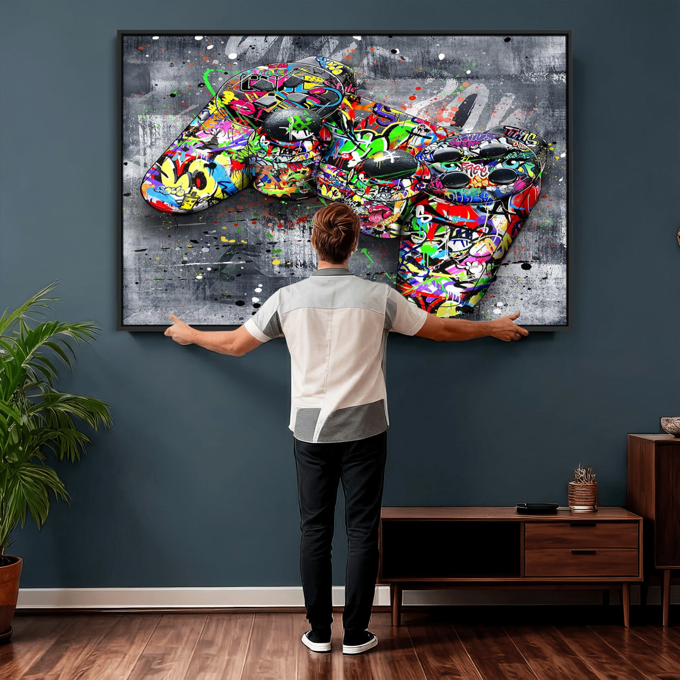 Graffiti Gaming Canvas Wall Art For Bedroom - Gaming Wall