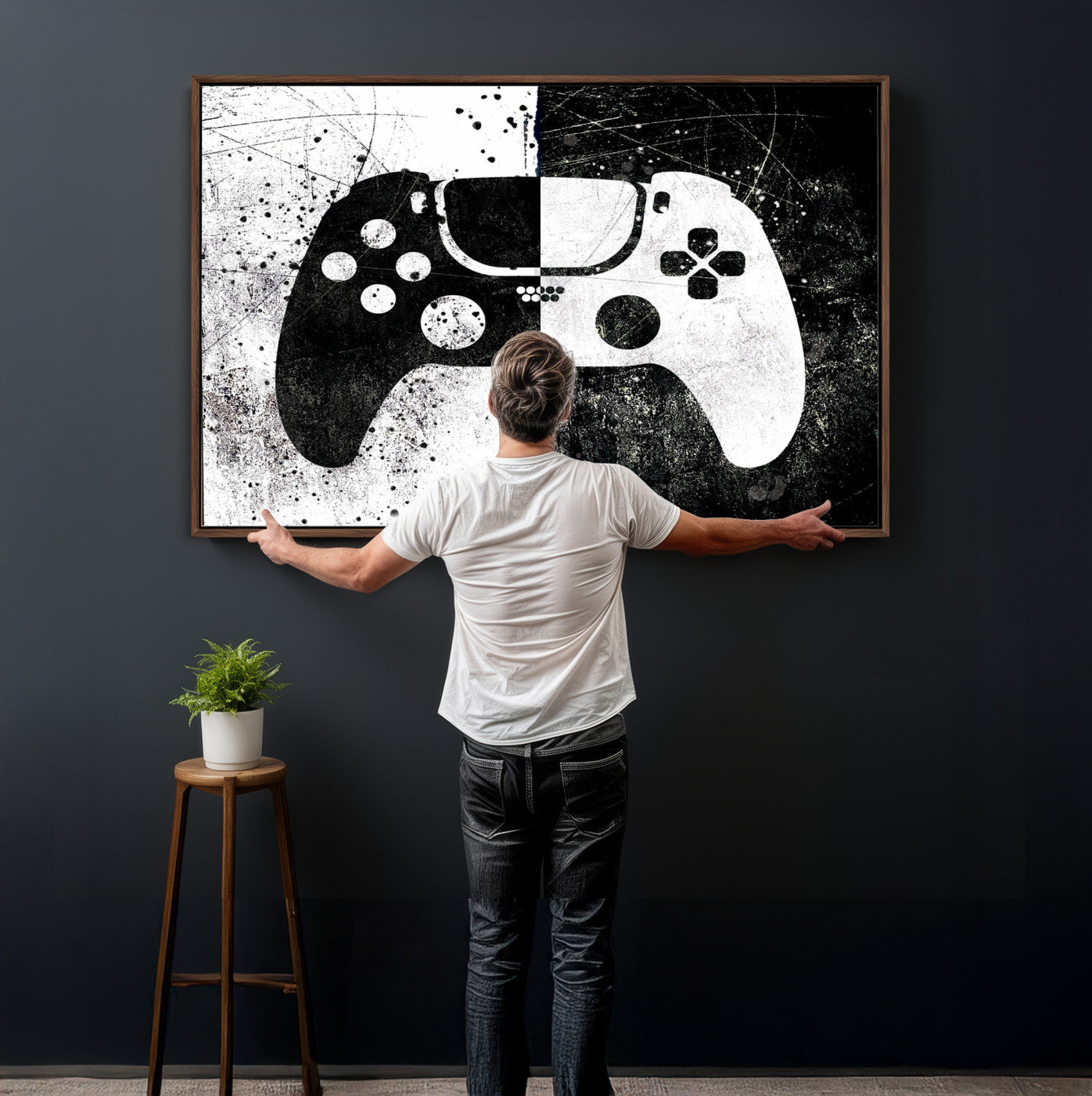 Abstract Gaming Controller Wall Art Canvas Print